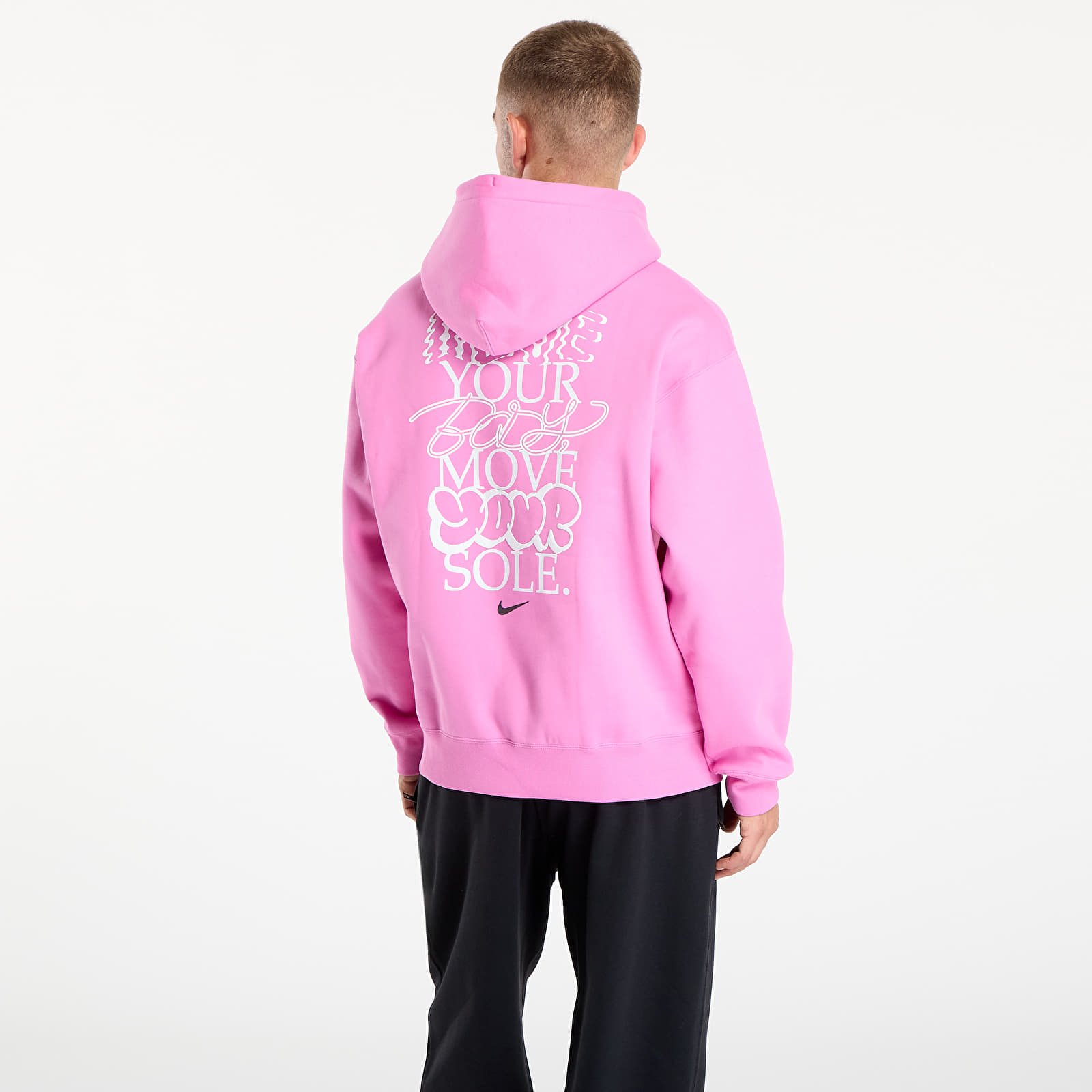 Bluzy Nike Solo Swoosh Men's Fleece Hoodie Playful Pink