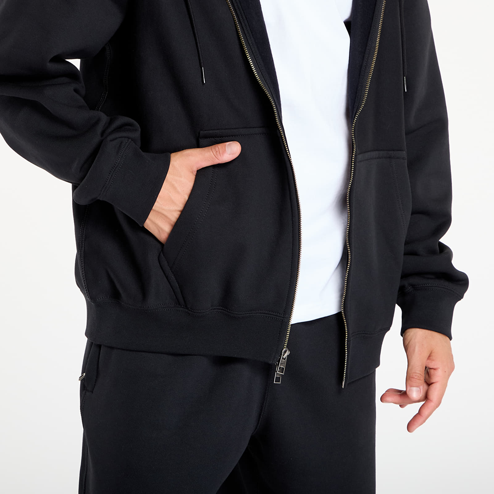Felpe con cappuccio uomo Nike Solo Swoosh Men's Full-Zip Fleece Hoodie Black/ Black/ White