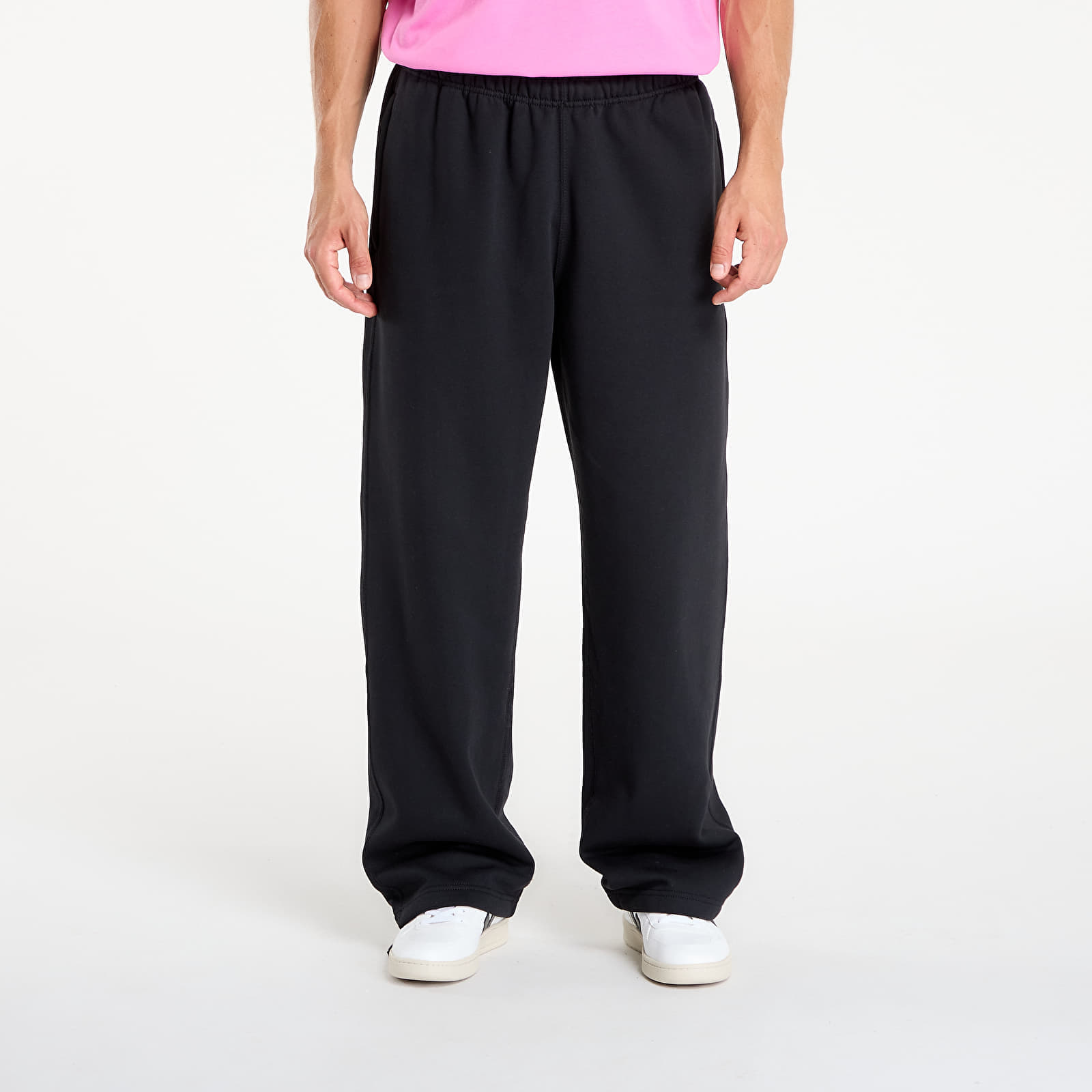Housut Nike Solo Swoosh Men's Fleece Open-Hem Pants Black/ Black/ White M