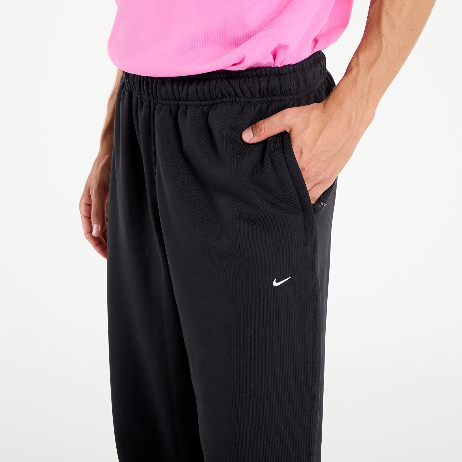 Анцузи Nike Solo Swoosh Men's Fleece Open-Hem Pants Black/ Black/ White
