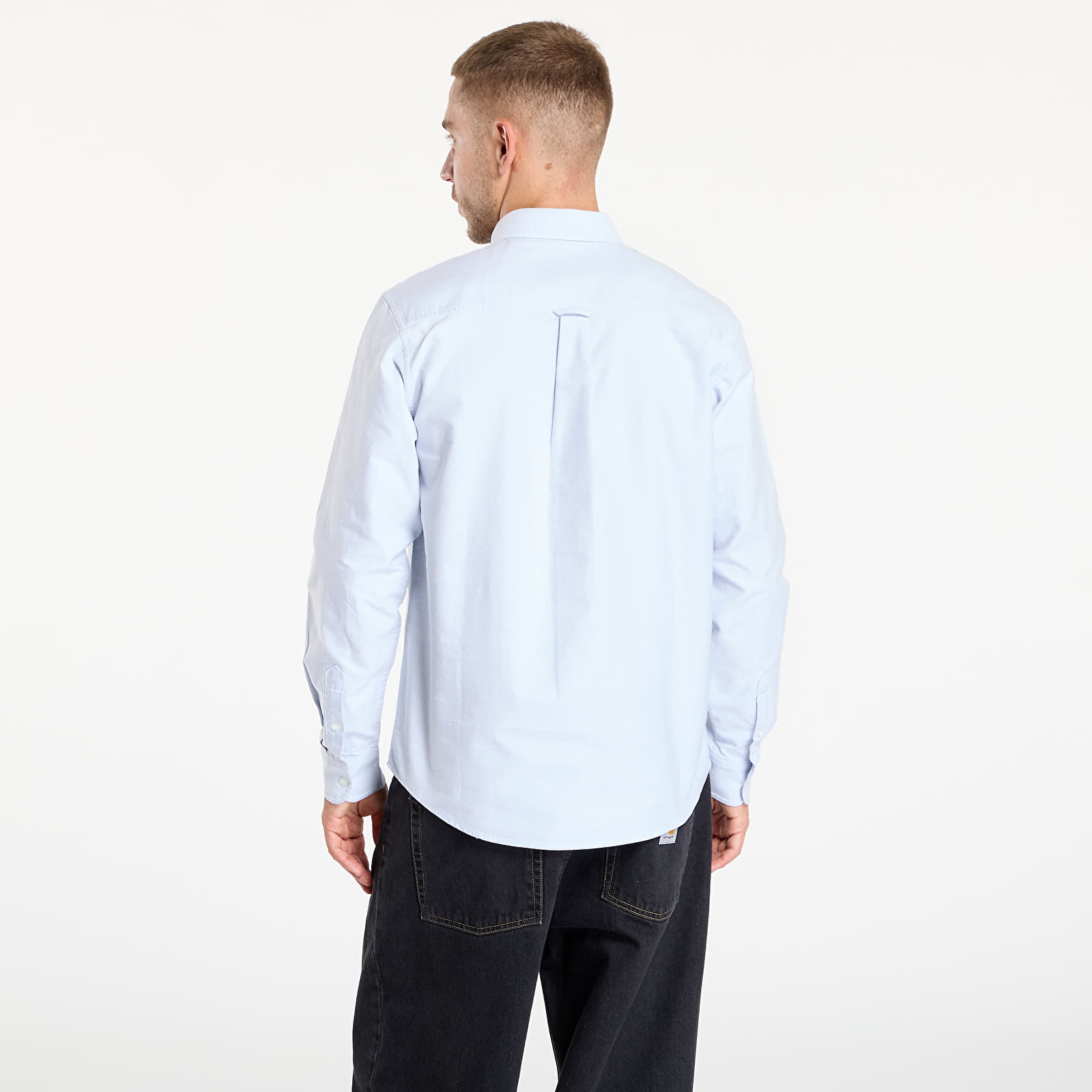 Men's shirts Carhartt WIP L/S C-Logo Shirt Blue Fog/ White