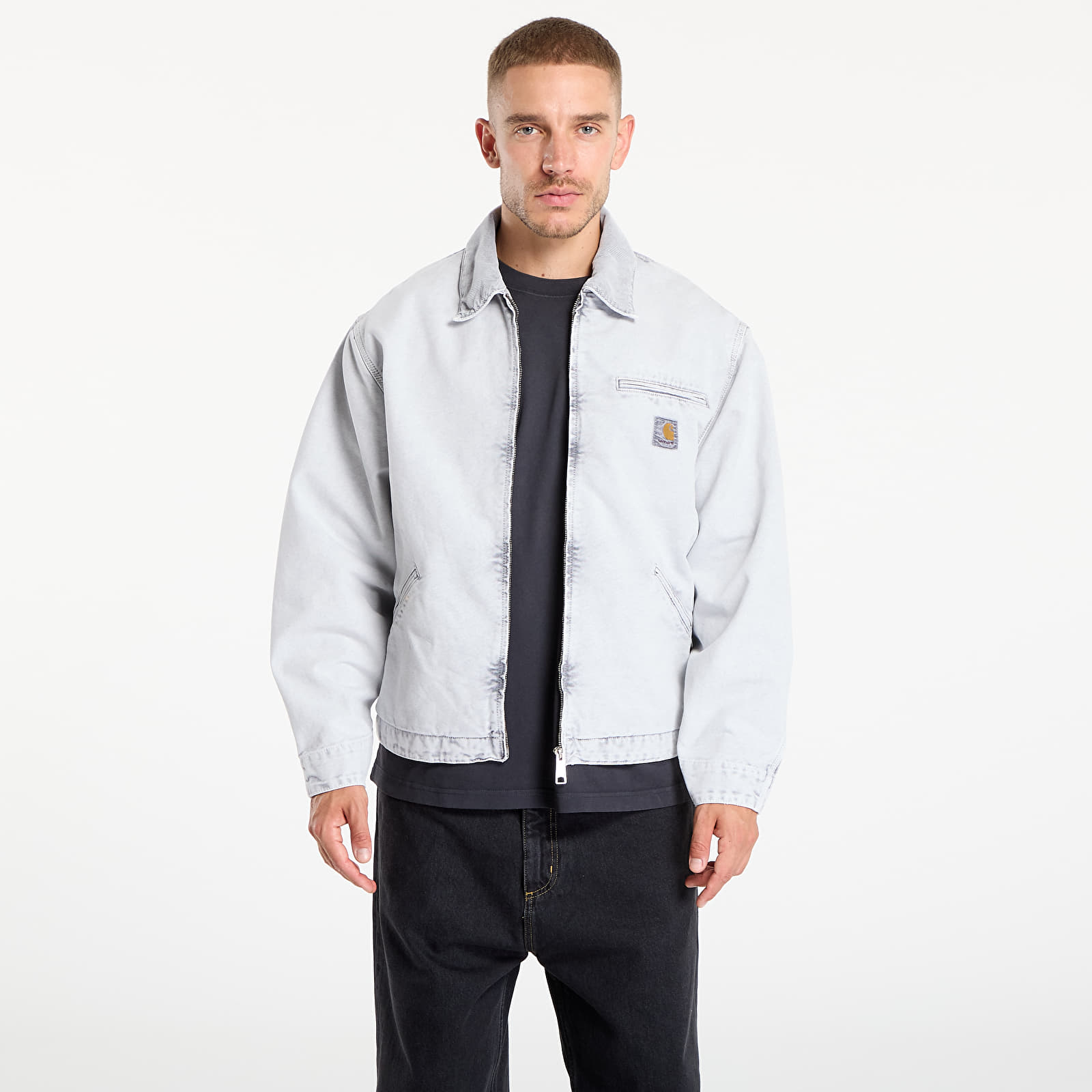 Jachete pentru bărbați Carhartt WIP OG Detroit Jacket UNISEX Black/ Black Chalk Wash