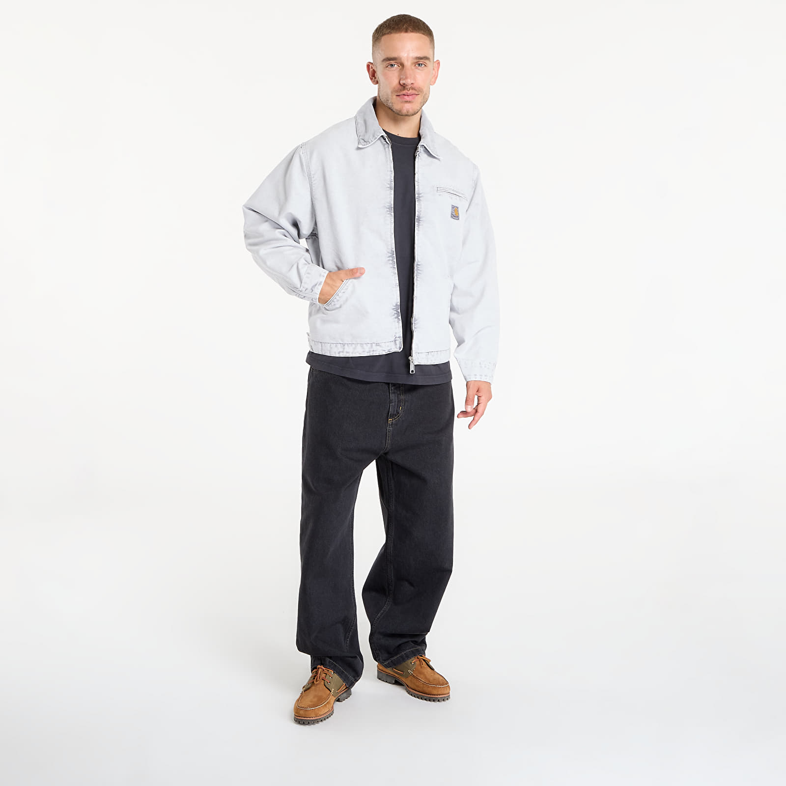 Jachete pentru bărbați Carhartt WIP OG Detroit Jacket UNISEX Black/ Black Chalk Wash