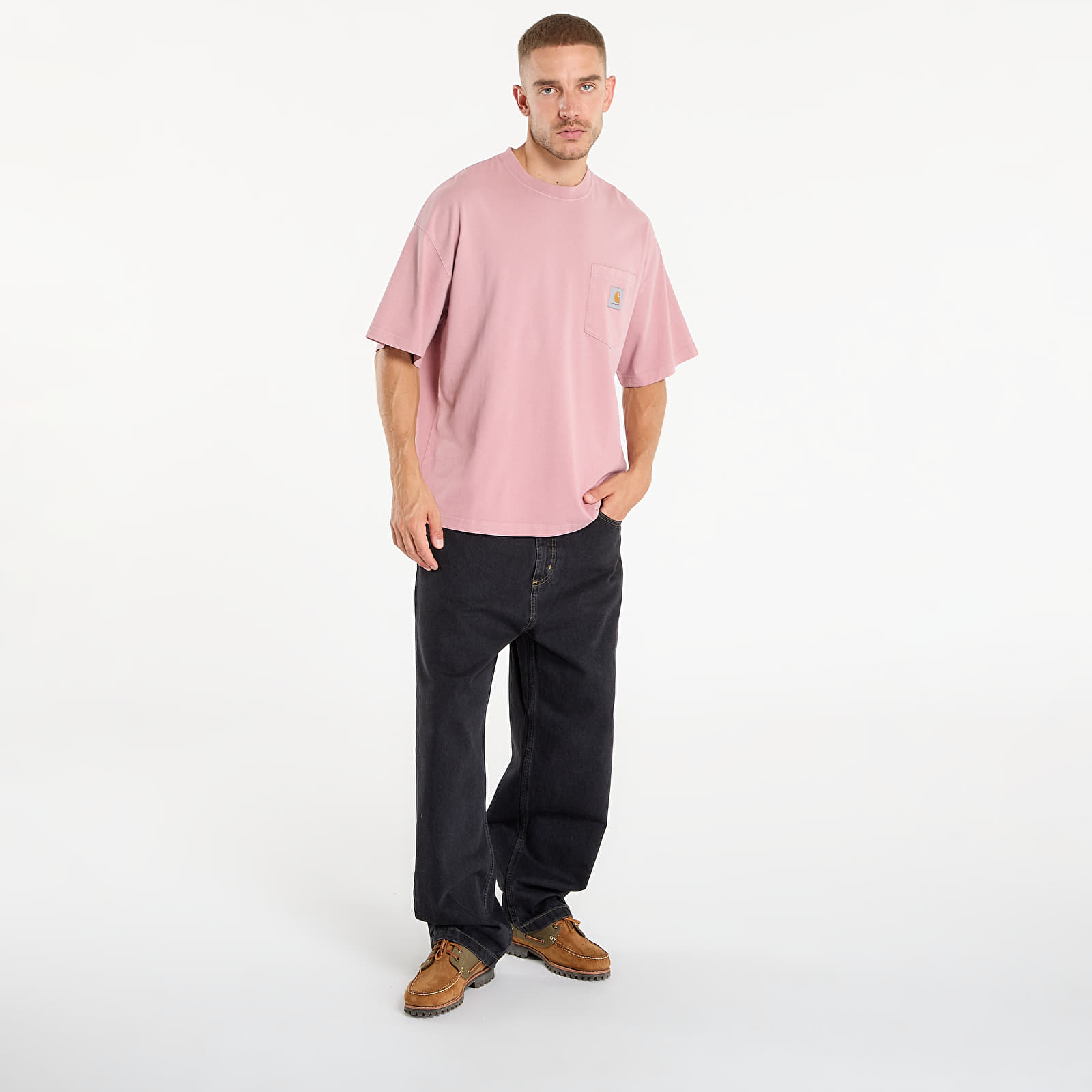T-shirts til mænd Carhartt WIP S/S Hudson Pocket T-Shirt UNISEX Daphne Chalk Wash