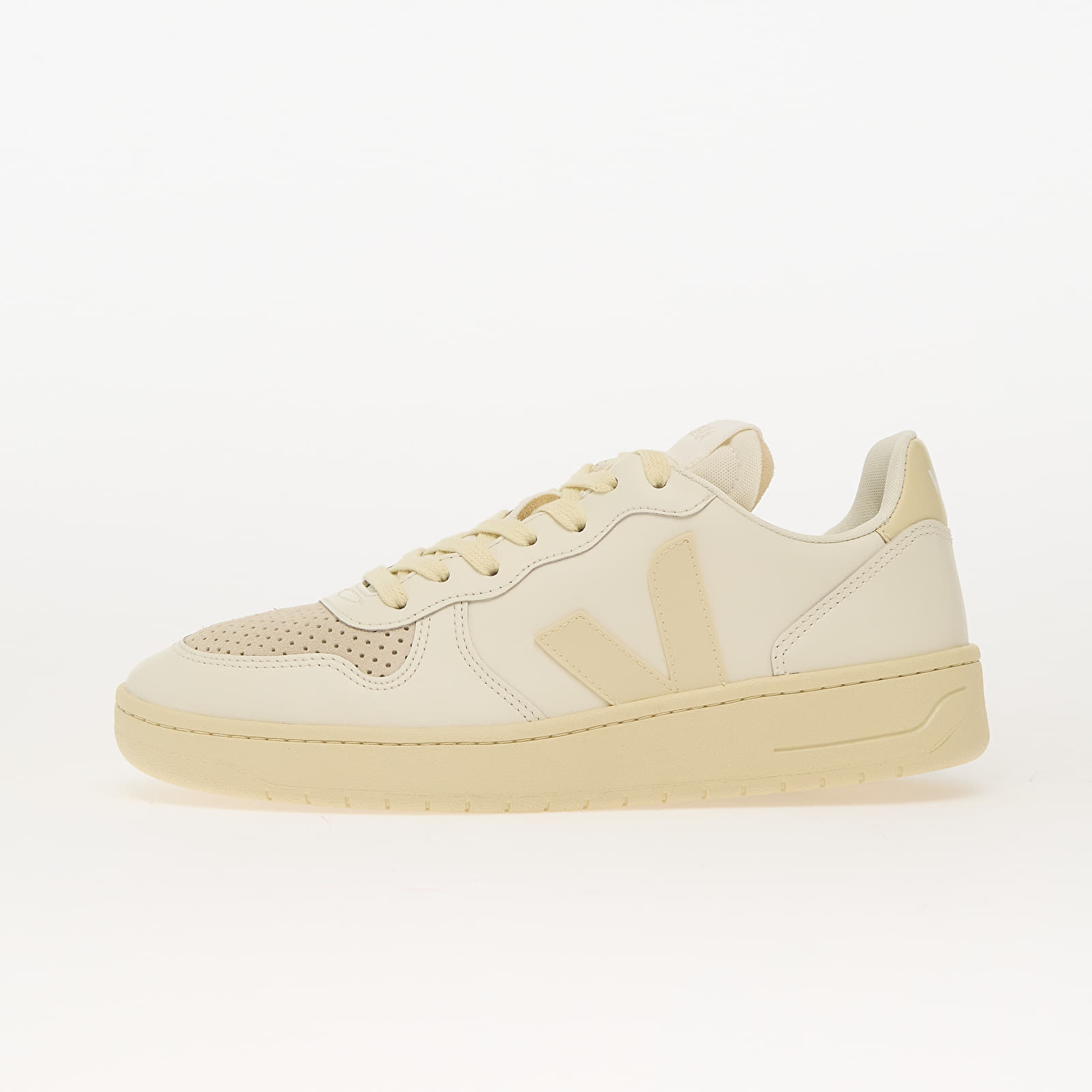 Încălțăminte și sneakerși pentru bărbați Veja V-10 Leather Pure_Calcaire