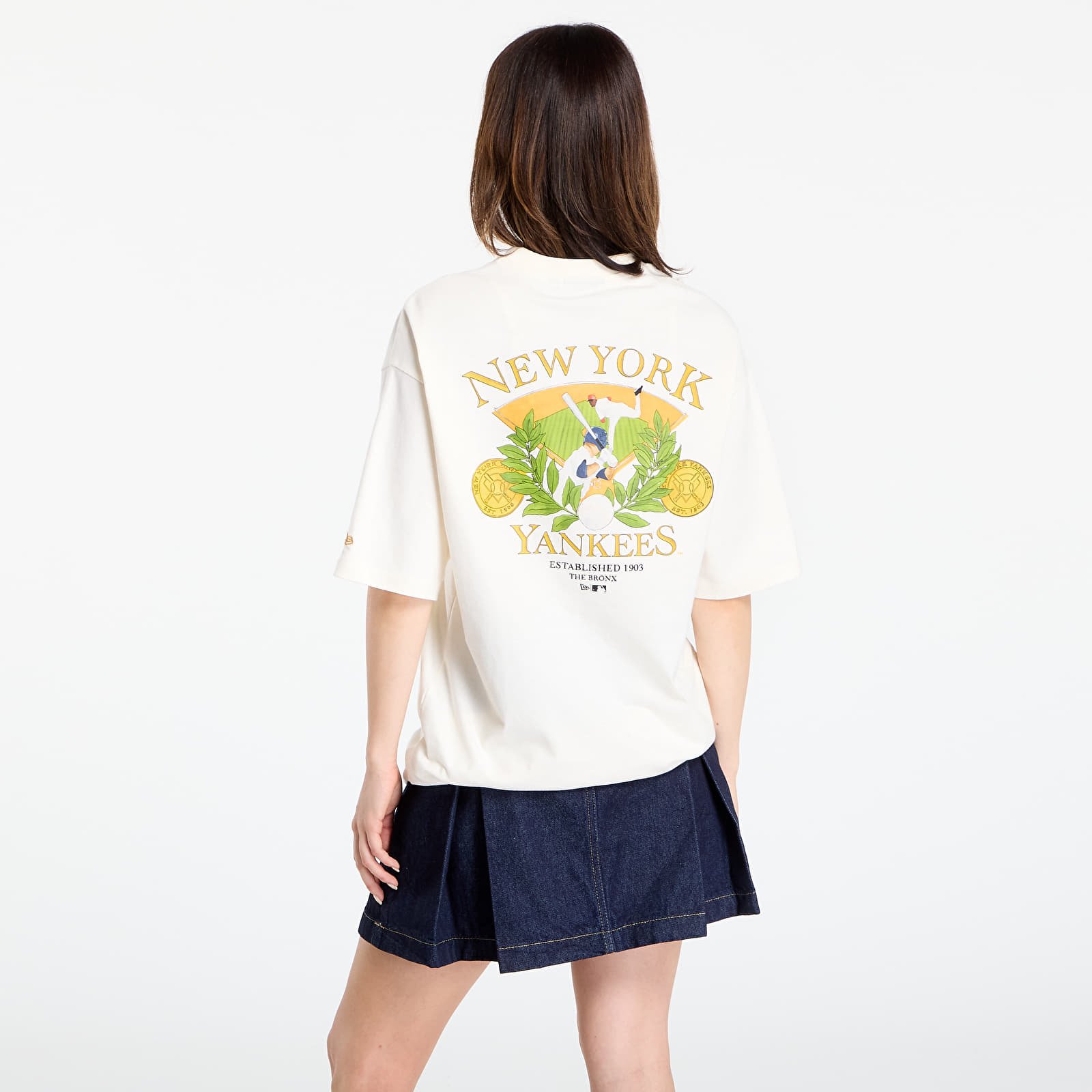 Vyriški marškinėliai New Era MLB Baseball Graphic Os Tee New York Yankees UNISEX Off White