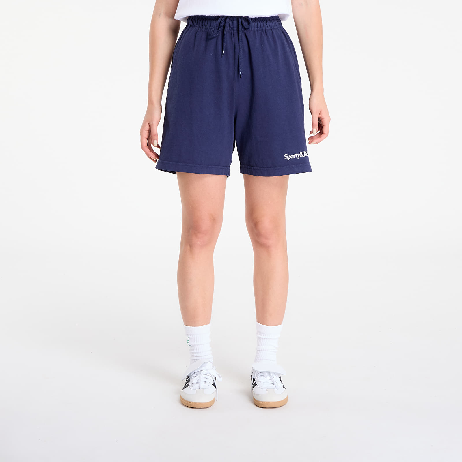 Pantaloni scurți pentru bărbați Sporty & Rich Serif Logo Gym Short UNISEX Dark Navy