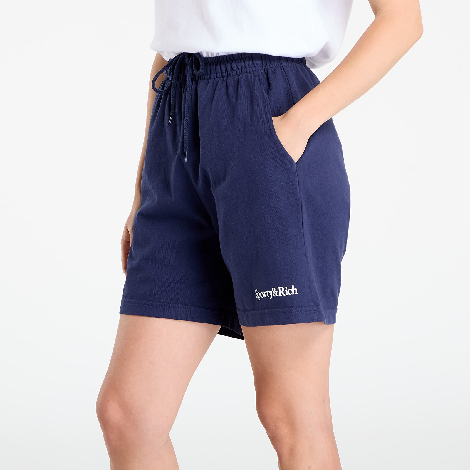 Pantaloni scurți pentru bărbați Sporty & Rich Serif Logo Gym Short UNISEX Dark Navy