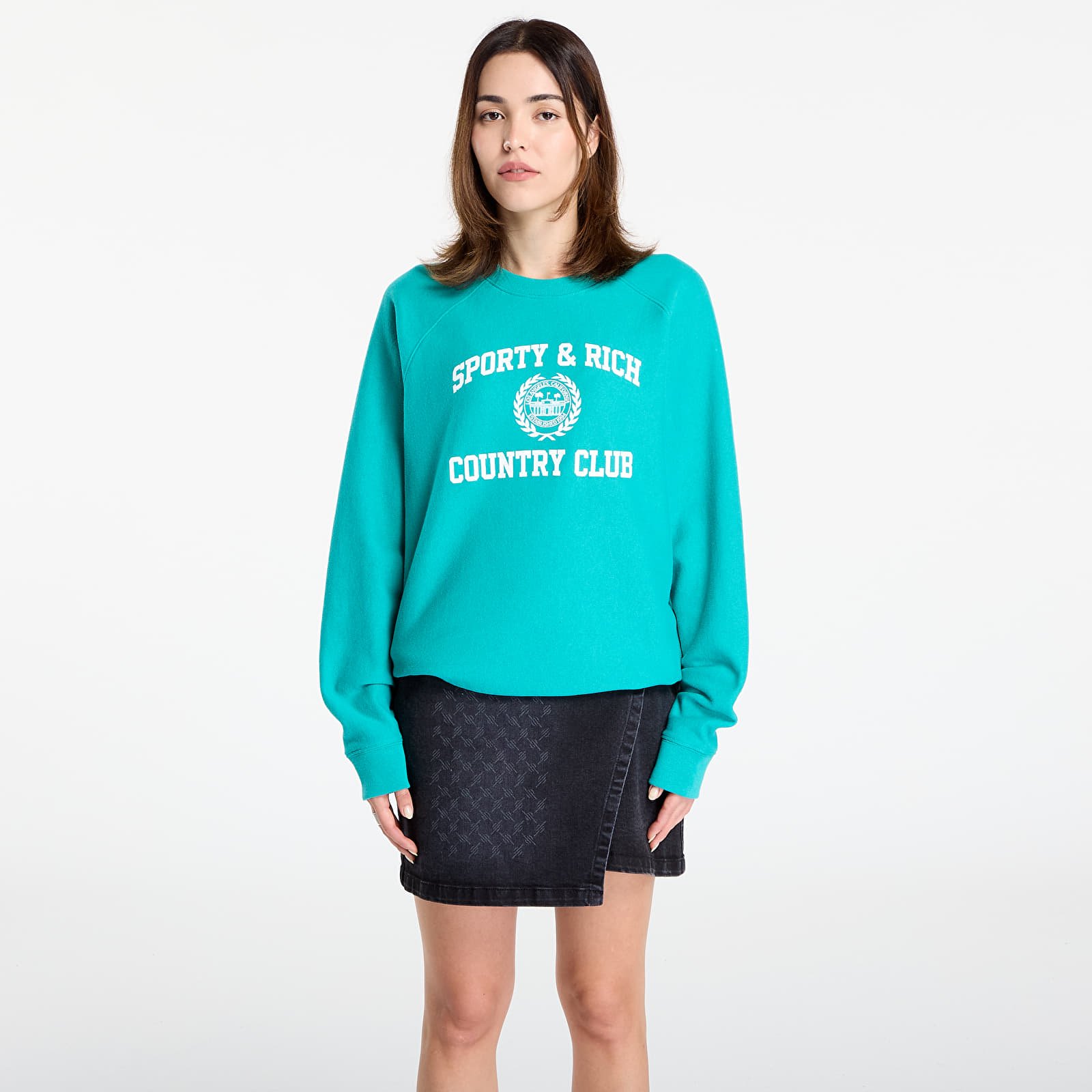 Men's hoodies Sporty & Rich Varsity Crest Soft Crewneck UNISEX Spring Green