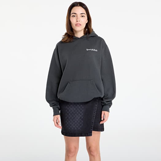 Sporty & Rich Health Is Wealth Soft Hoodie UNISEX Faded Black