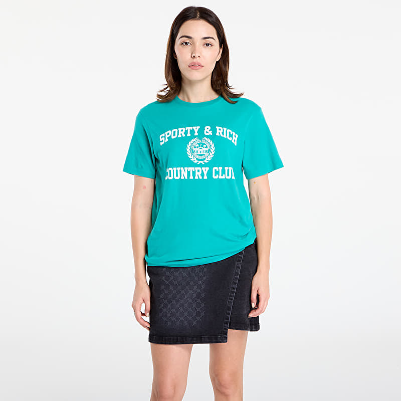 Tričko Sporty & Rich Varsity Crest Soft T-Shirt UNISEX Spring Green