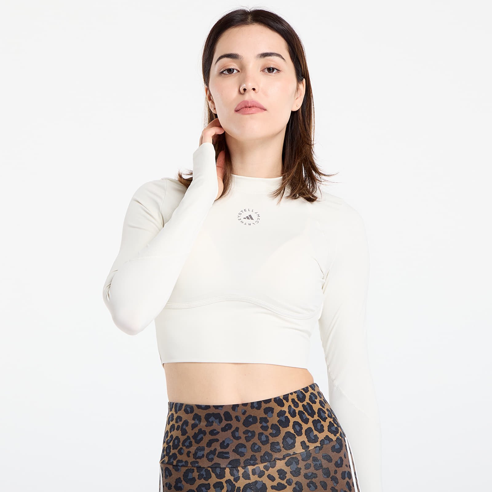 Camisetas adidas By Stella McCartney Training Longsleeve Crop Almond Milk-smc
