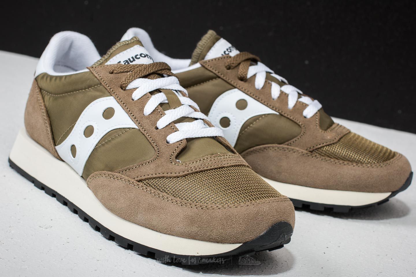 Herren Sneaker und Schuhe Saucony Jazz Original Vintage Olive White Footshop