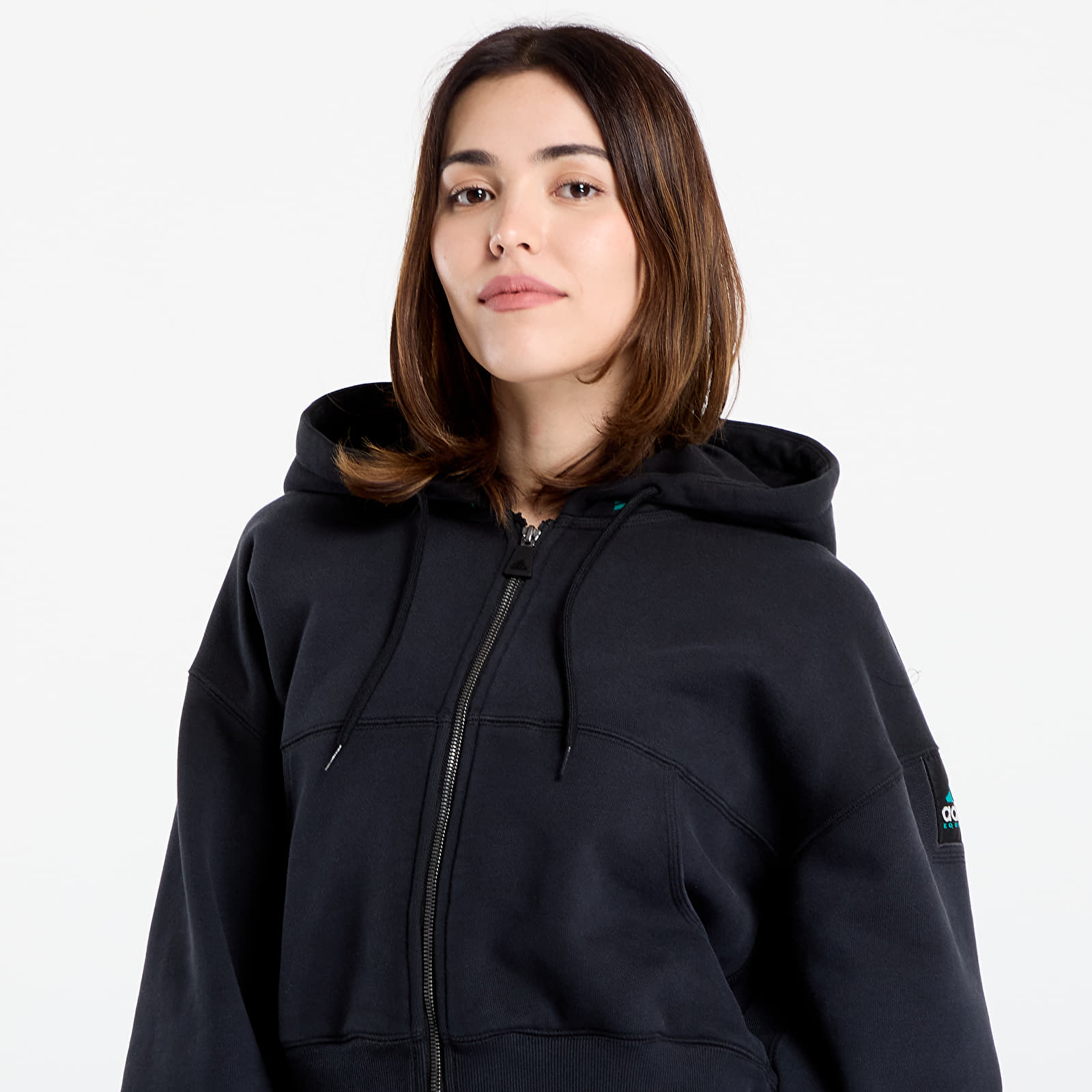 Hanorace adidas EQT Cropped Hoodie Black