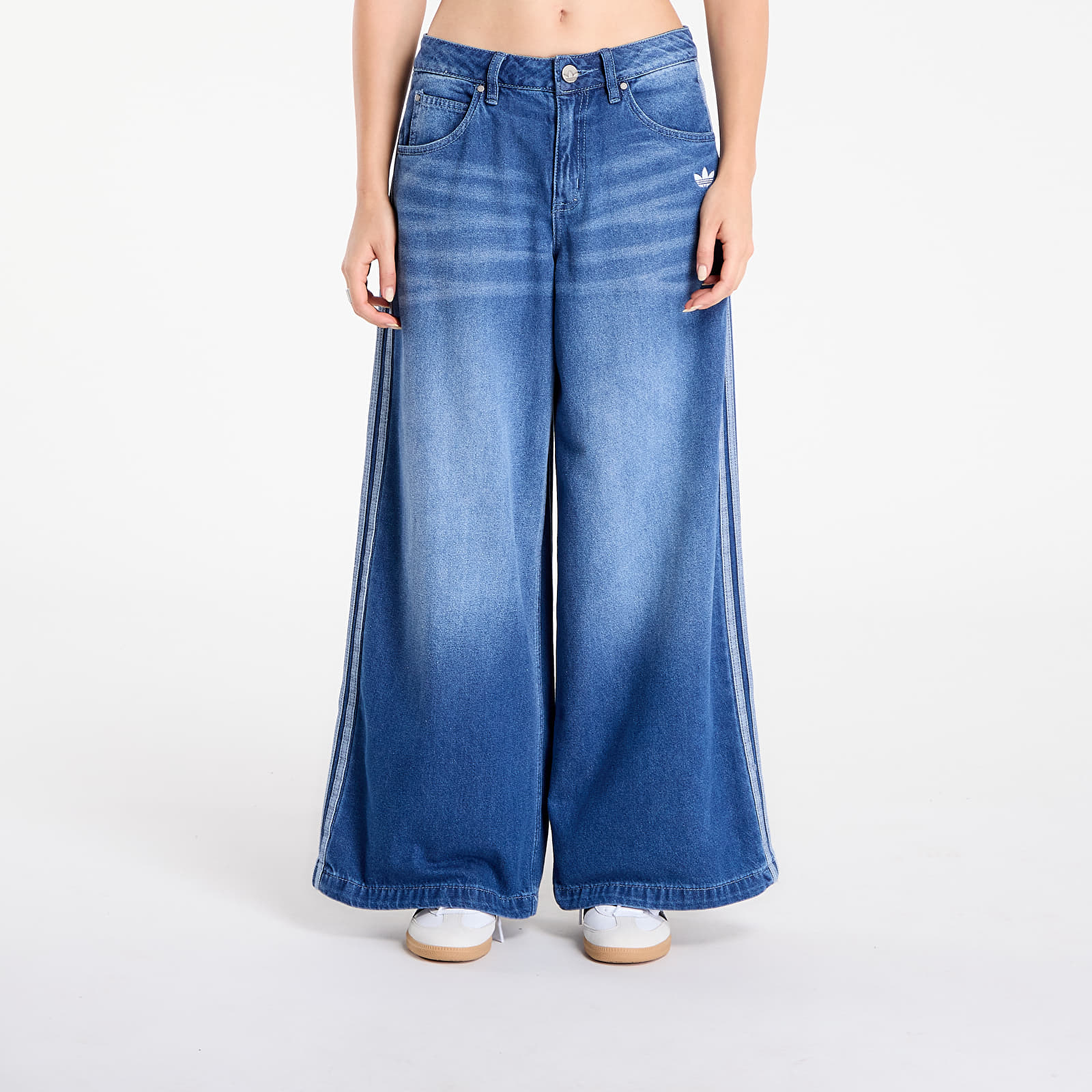 Blugi adidas Adicolor Denim Adilenium Wide Pant Indigo Denim
