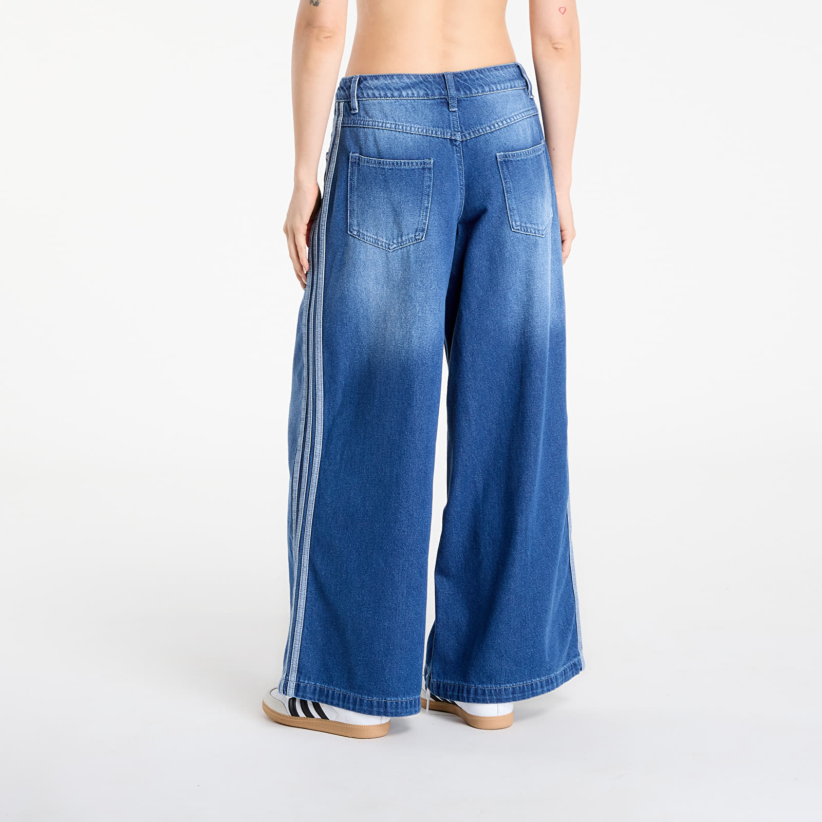 Blugi adidas Adicolor Denim Adilenium Wide Pant Indigo Denim