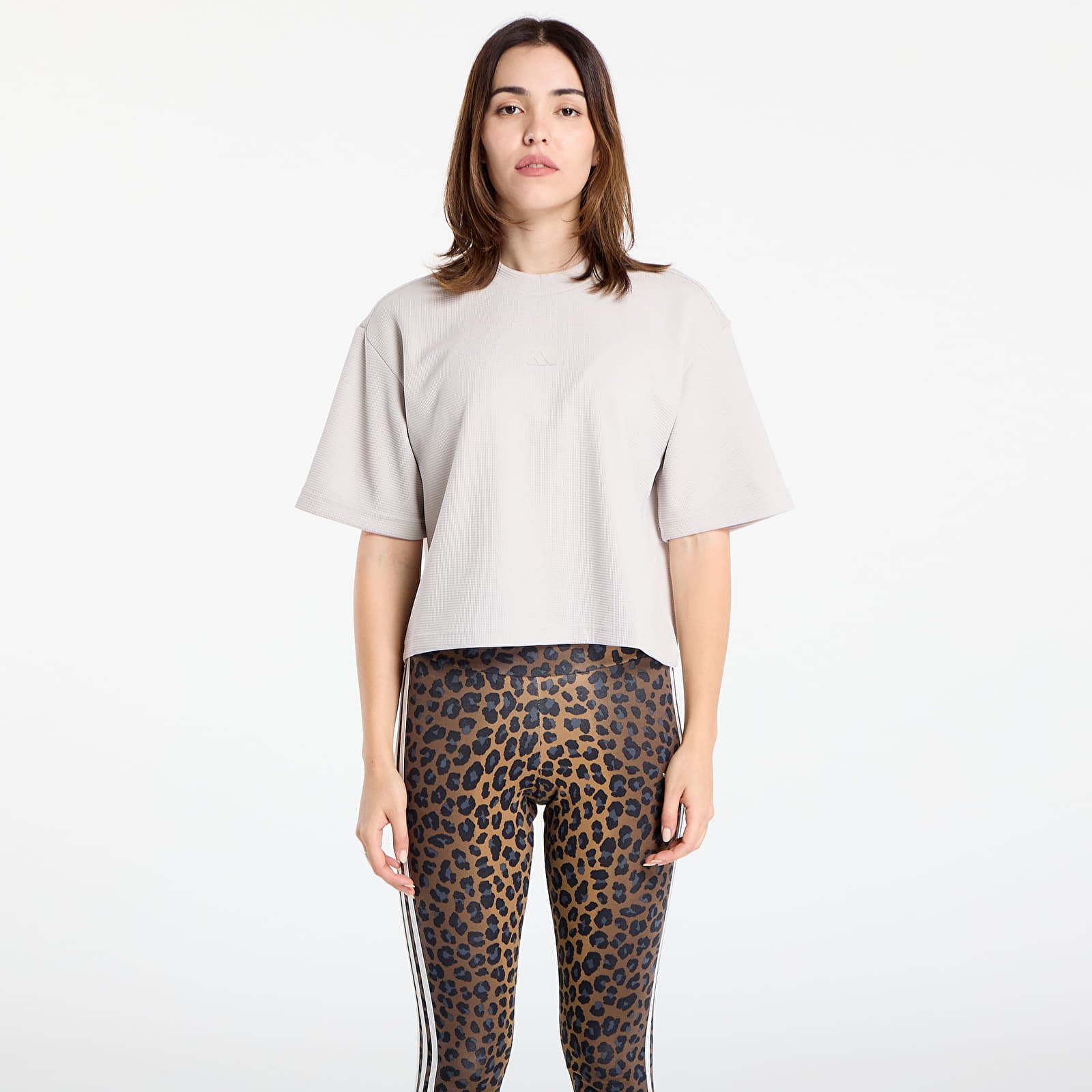 Tricouri femei adidas Yoga Motion Waffle T-Shirt Wonder Alumina