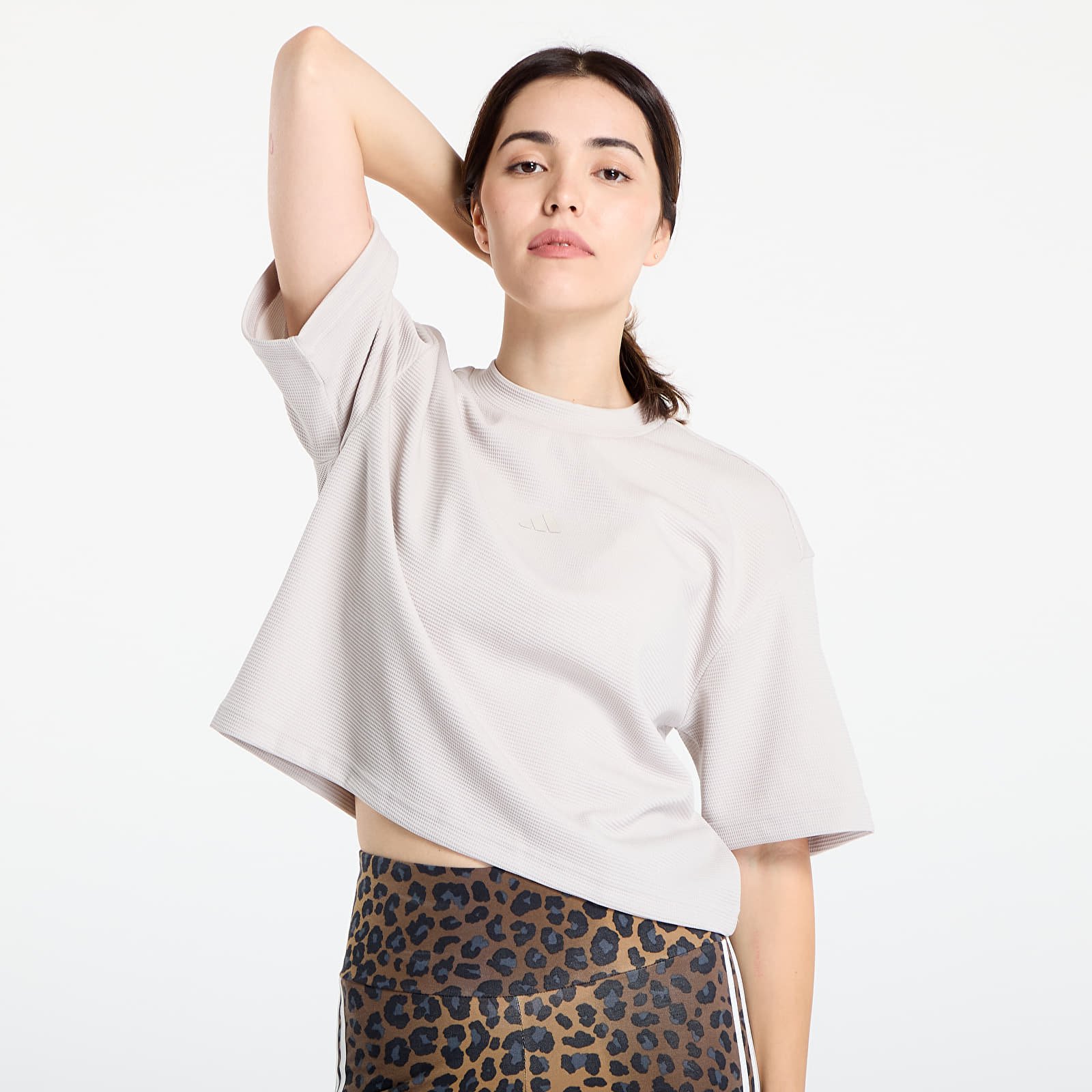 Tricouri femei adidas Yoga Motion Waffle T-Shirt Wonder Alumina