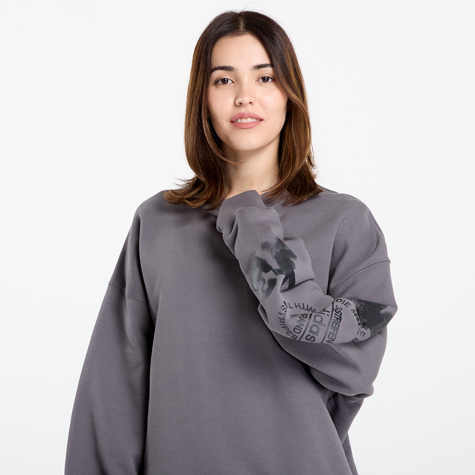 Hanorace pentru bărbați Y-3 Graphic Crew UNISEX Granite