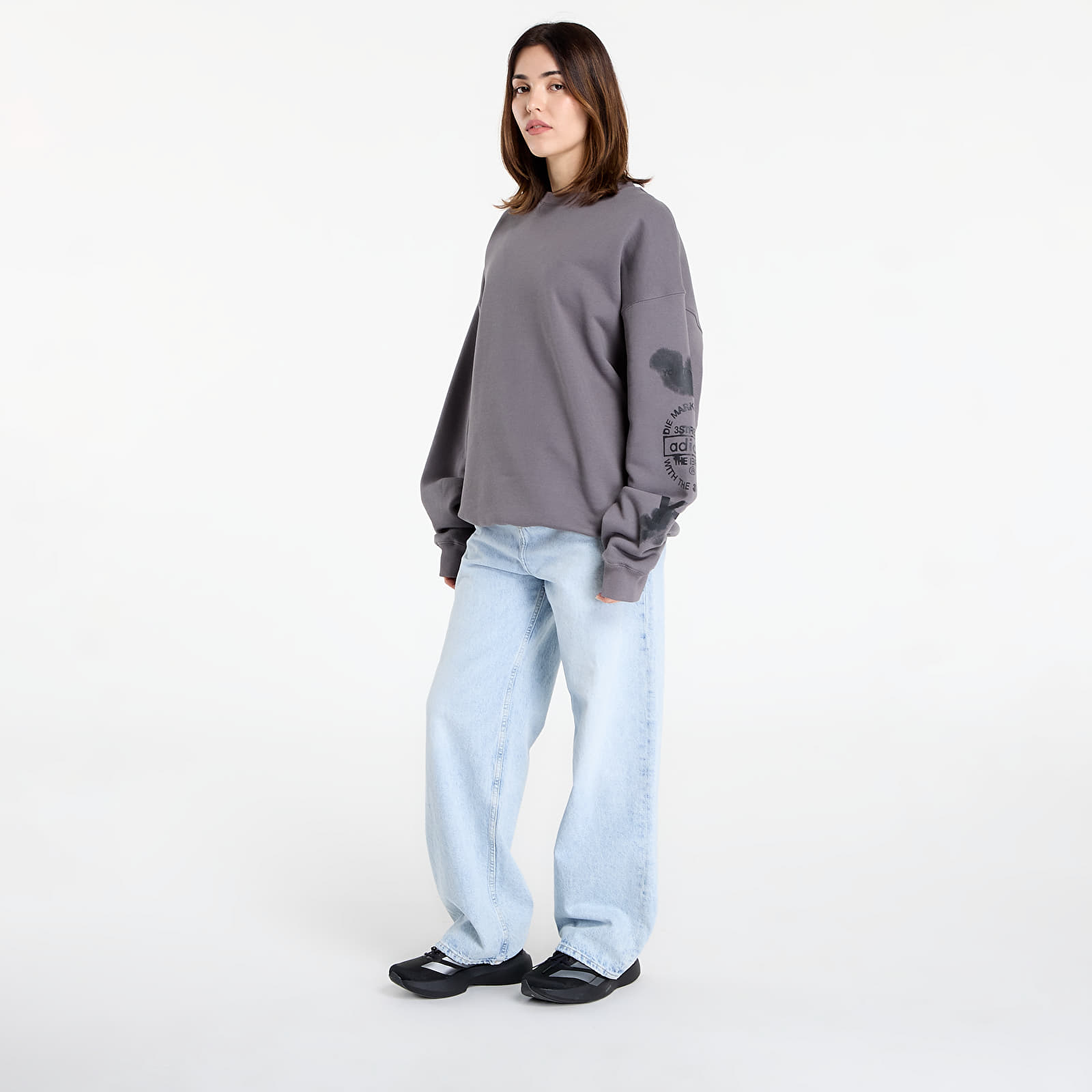 Hanorace pentru bărbați Y-3 Graphic Crew UNISEX Granite