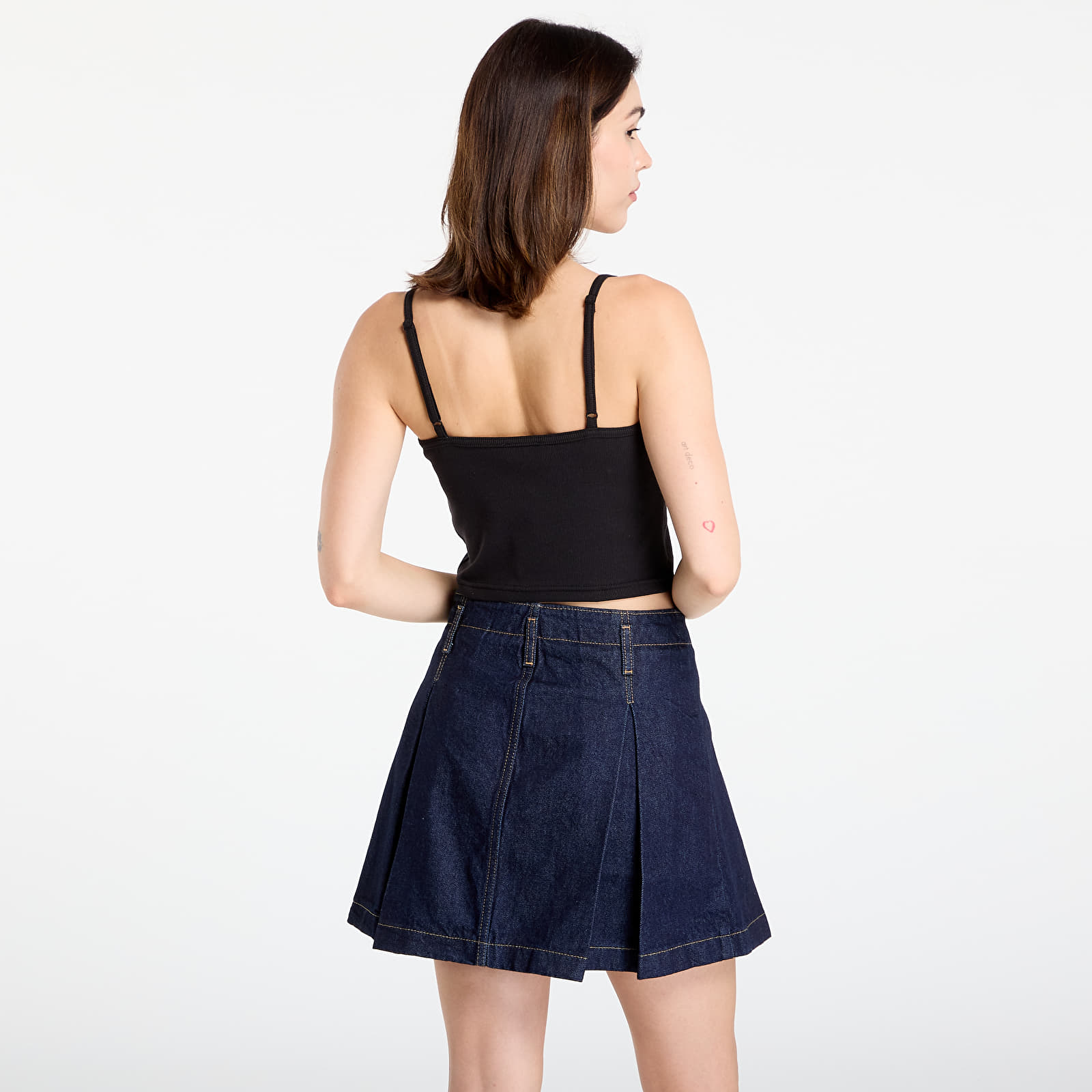 Maiouri pentru femei Calvin Klein Jeans Woven Label Rib Crop Black