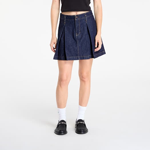 Calvin Klein Jeans Pleated Denim Skirt Blue