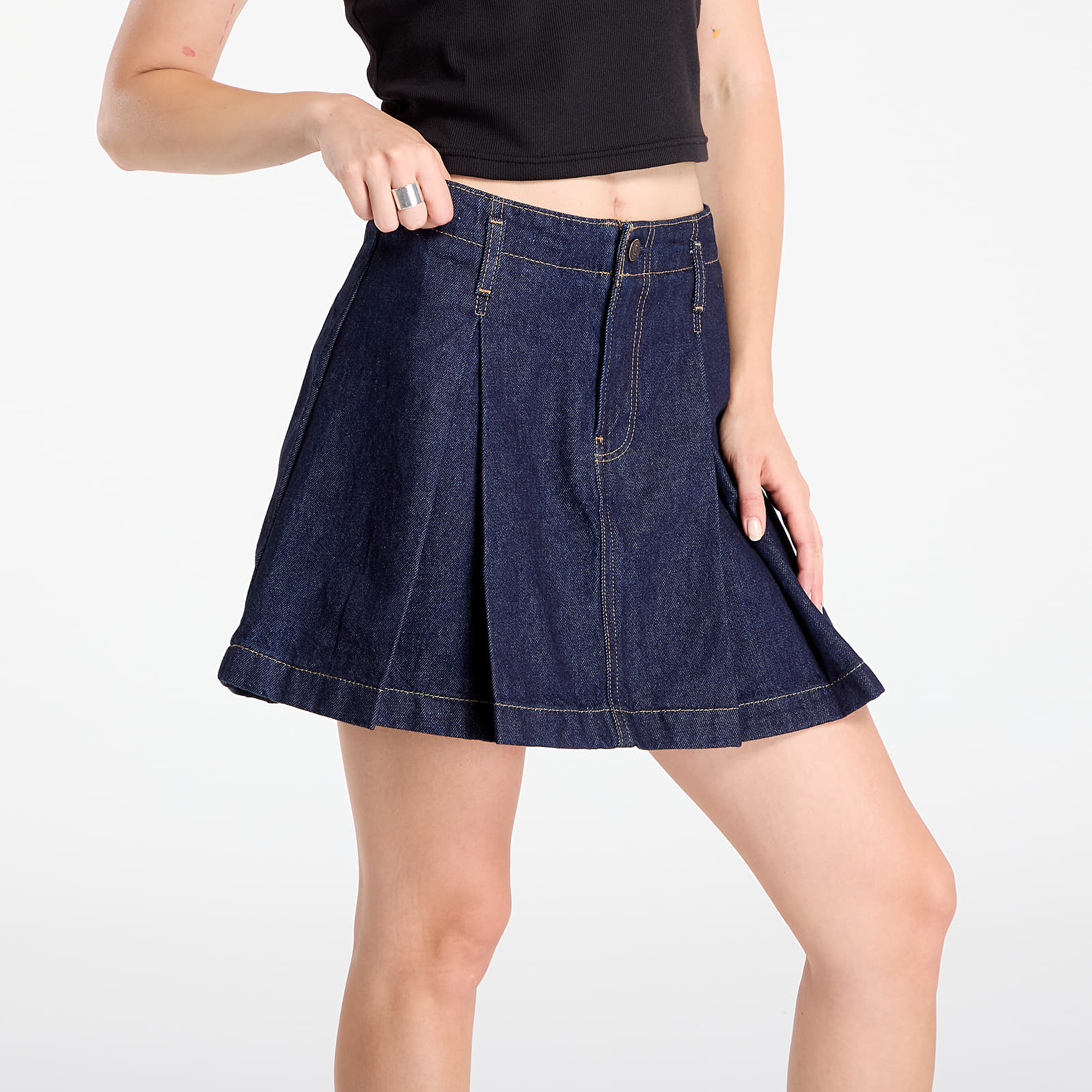 Szoknyák Calvin Klein Jeans Pleated Denim Skirt Blue