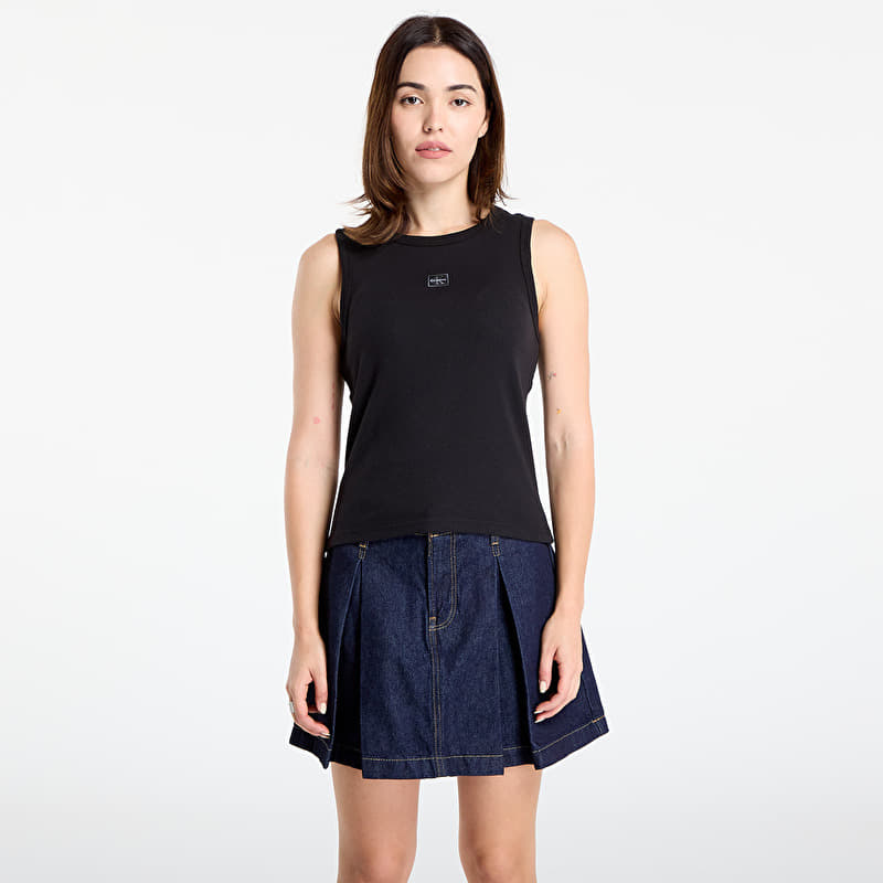 Calvin Klein Jeans A - Woven Label 2X2 Tank Top Black