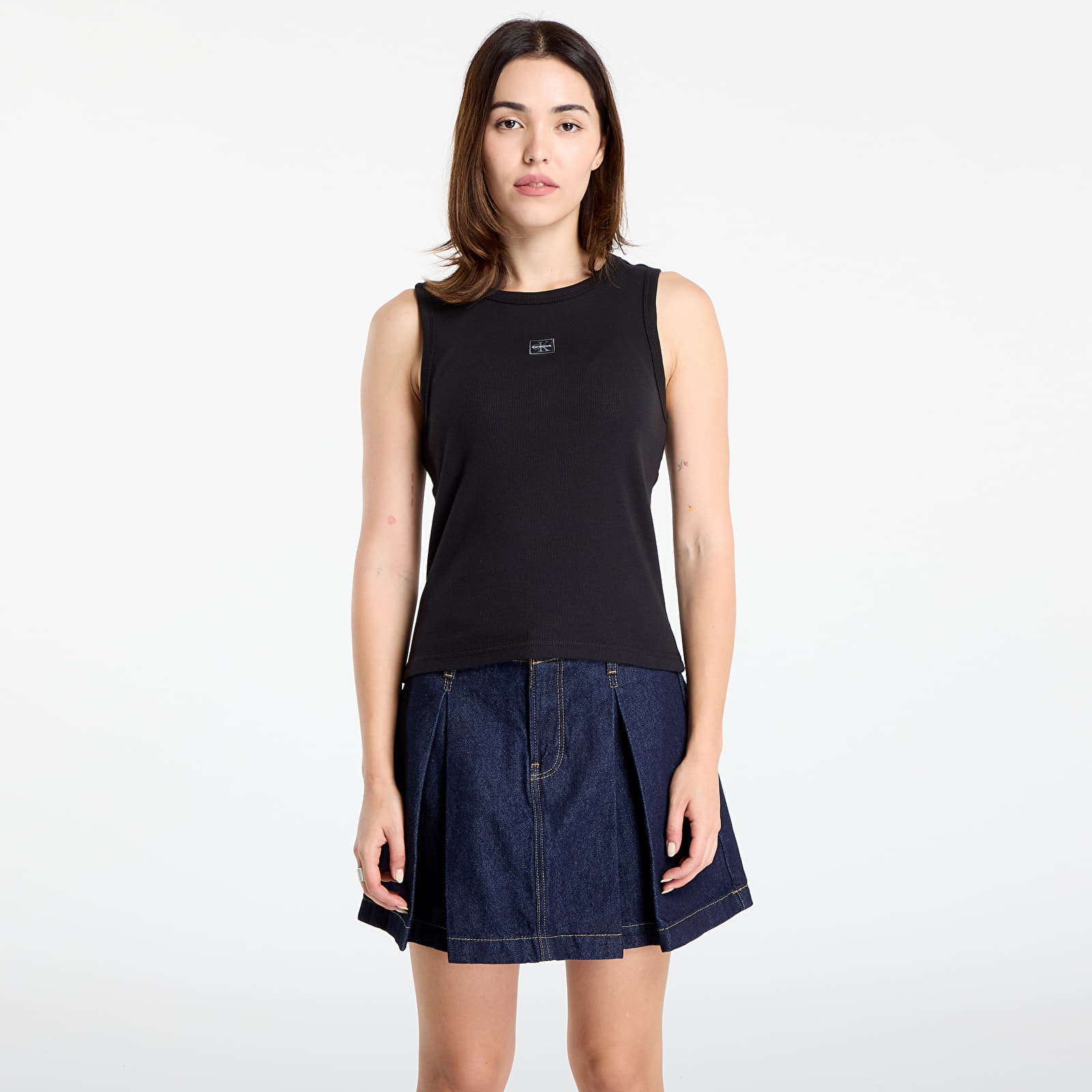 Maiouri Calvin Klein Jeans A - Woven Label 2X2 Tank Top Black