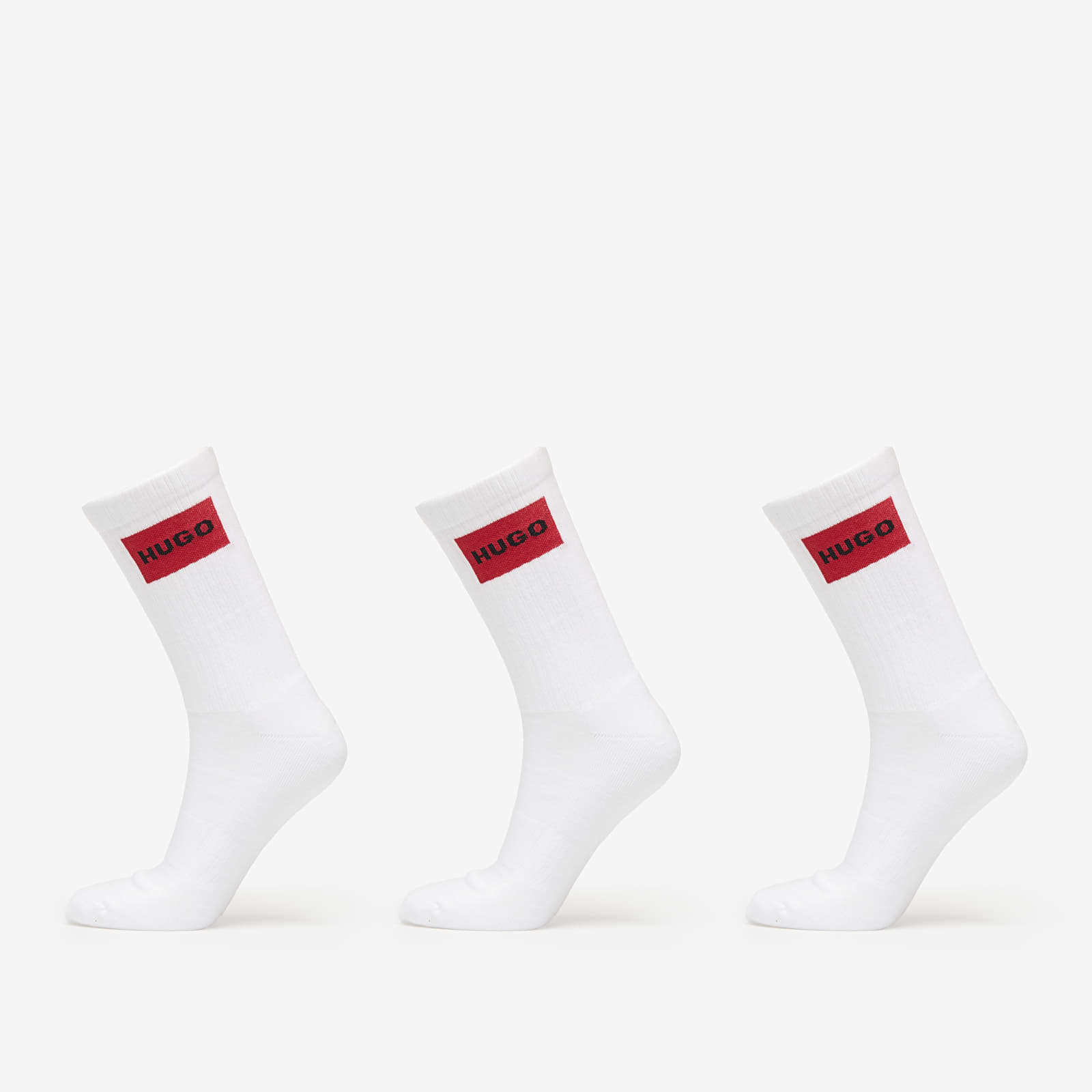 Moške nogavice Hugo Boss Men-H-3-Pack Qs Rib Label Cc White