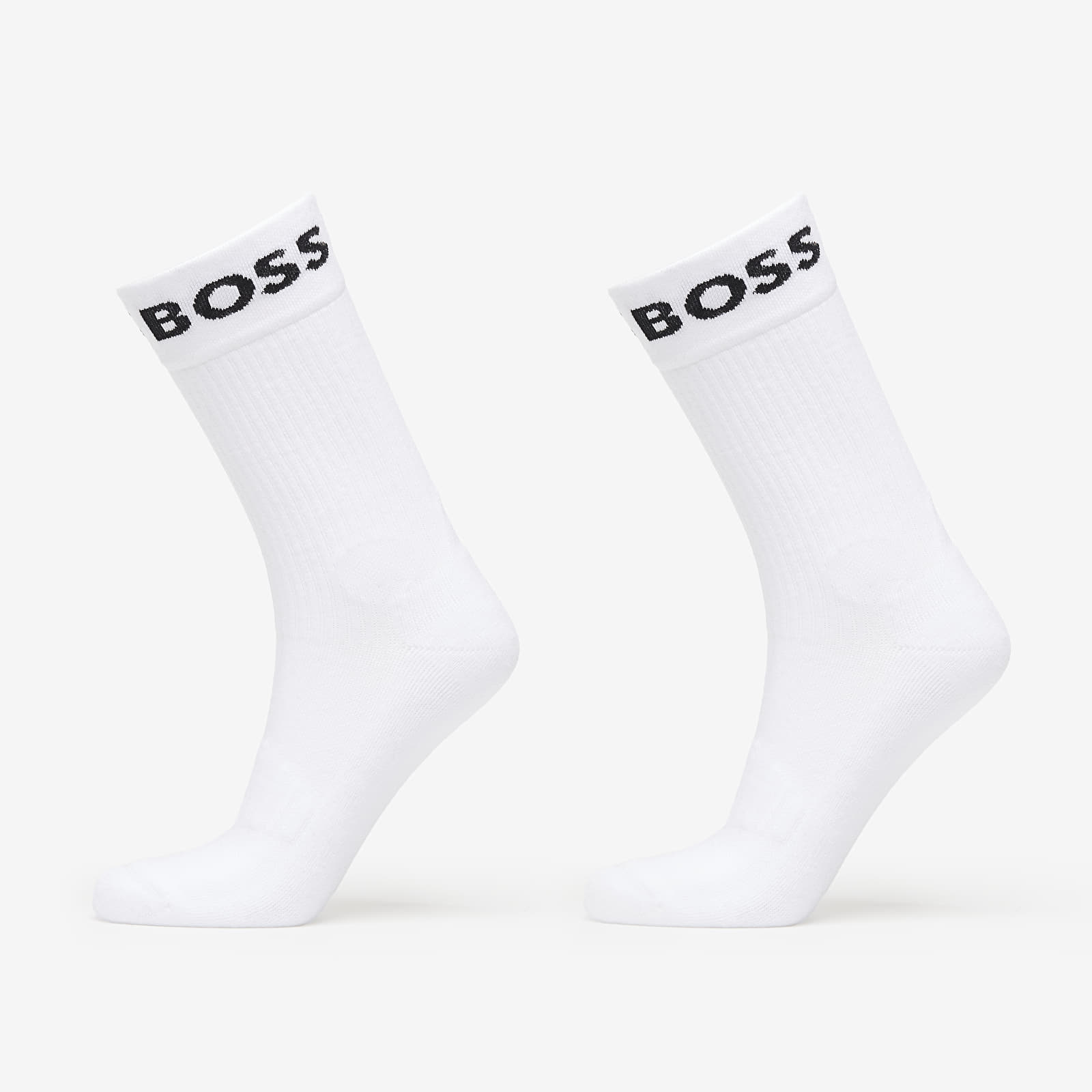 Férfi zoknik Hugo Boss Quarter-Length Socks in Stretch Fabric 2-Pack White