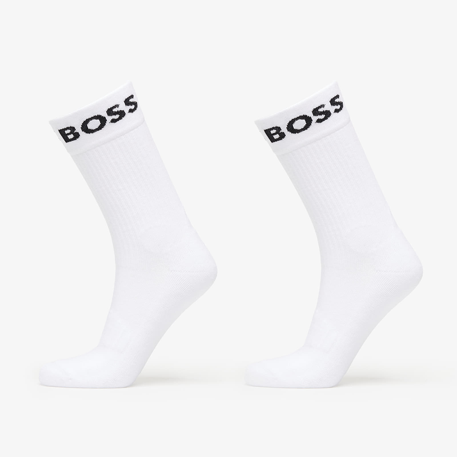 Férfi zoknik Hugo Boss Quarter-Length Socks in Stretch Fabric 2-Pack White