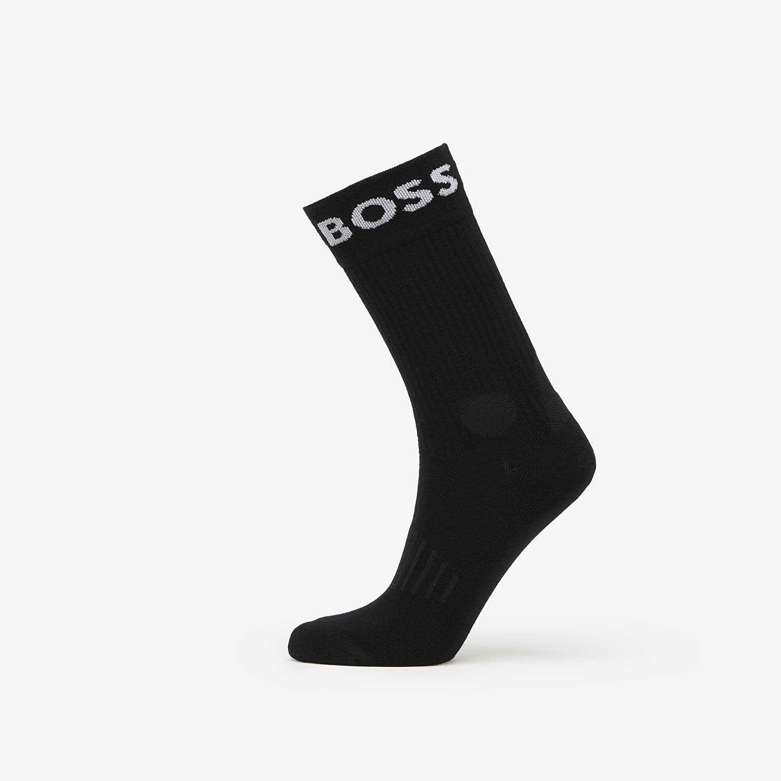 Férfi zoknik Hugo Boss Quarter-Length Socks in Stretch Fabric 2-Pack Black