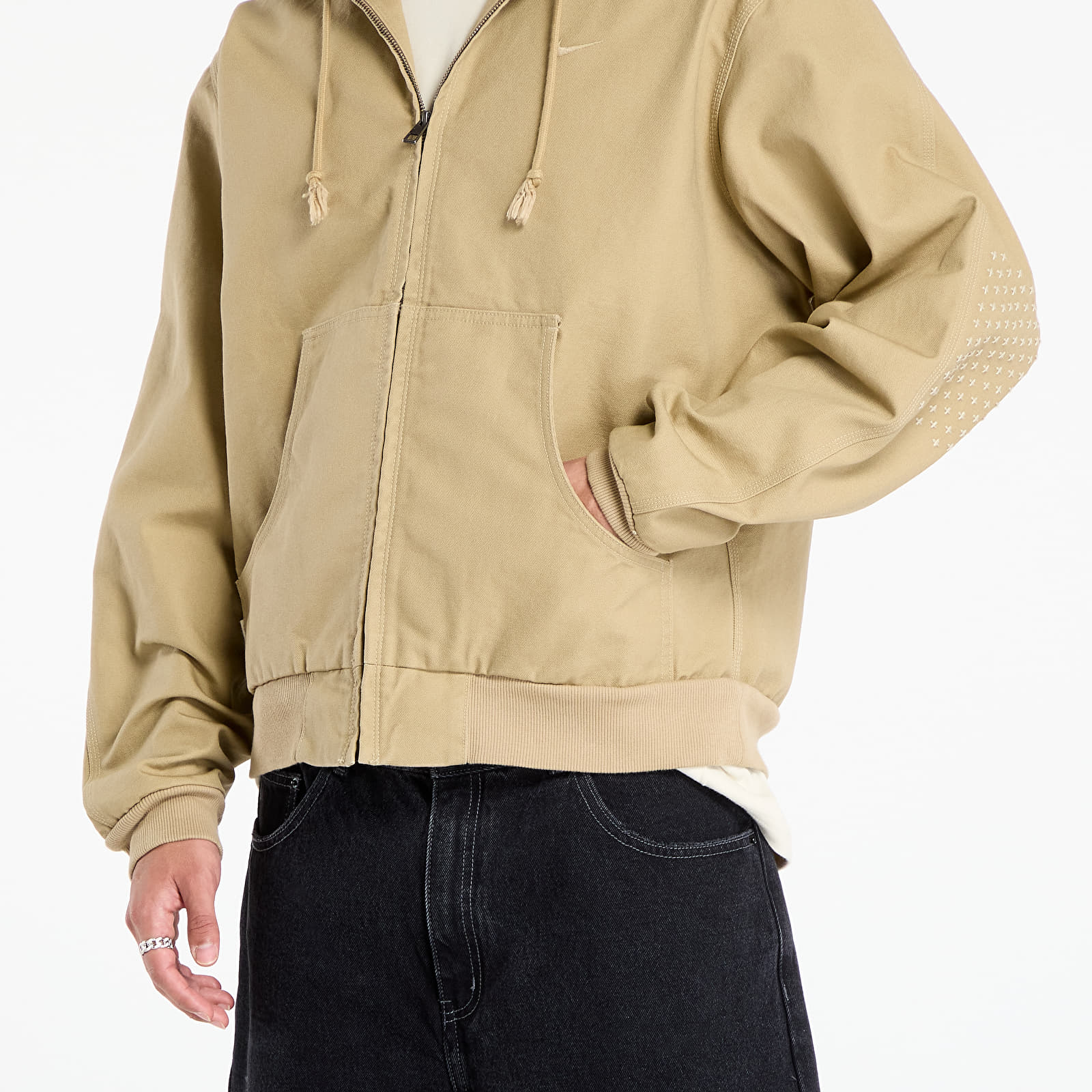 Miesten takit Nike Life Men's Full-Zip Unlined Jacket Parachute Beige/ Parachute Beige