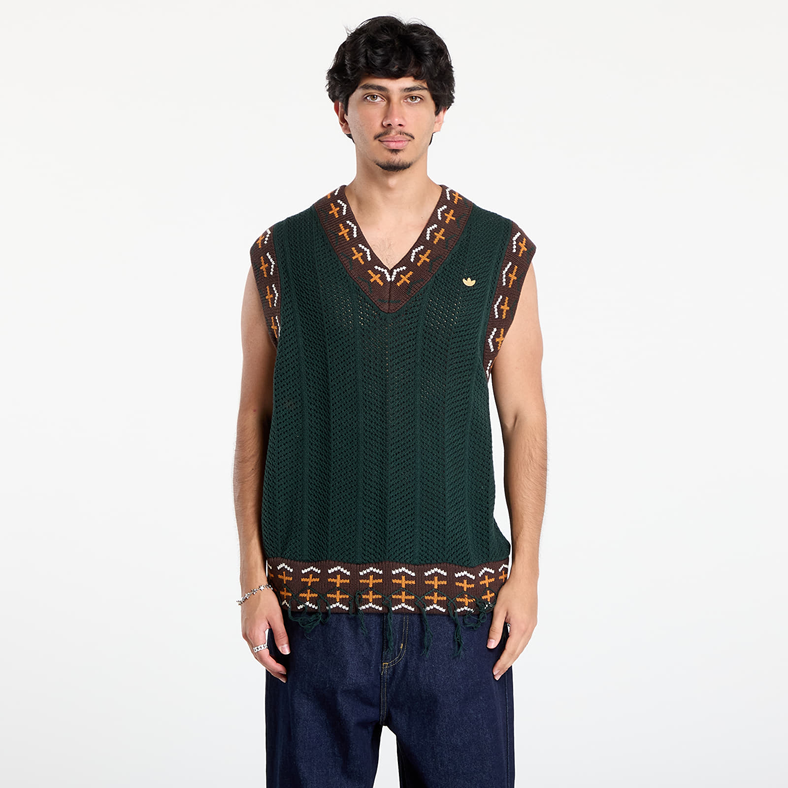 Men's vests adidas Clot Crochet Vest by Edison Chen Green Night