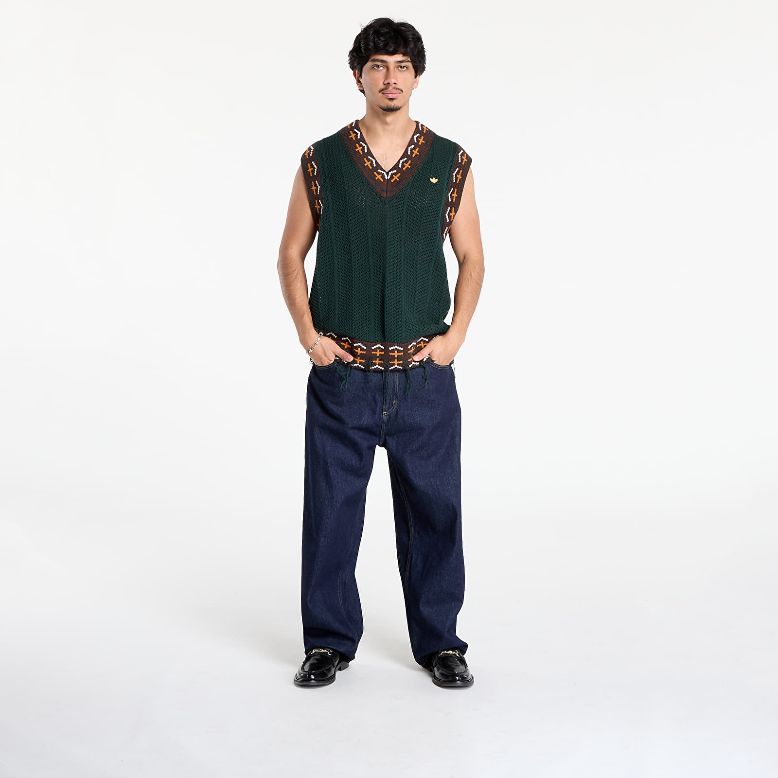 Men's vests adidas Clot Crochet Vest by Edison Chen Green Night