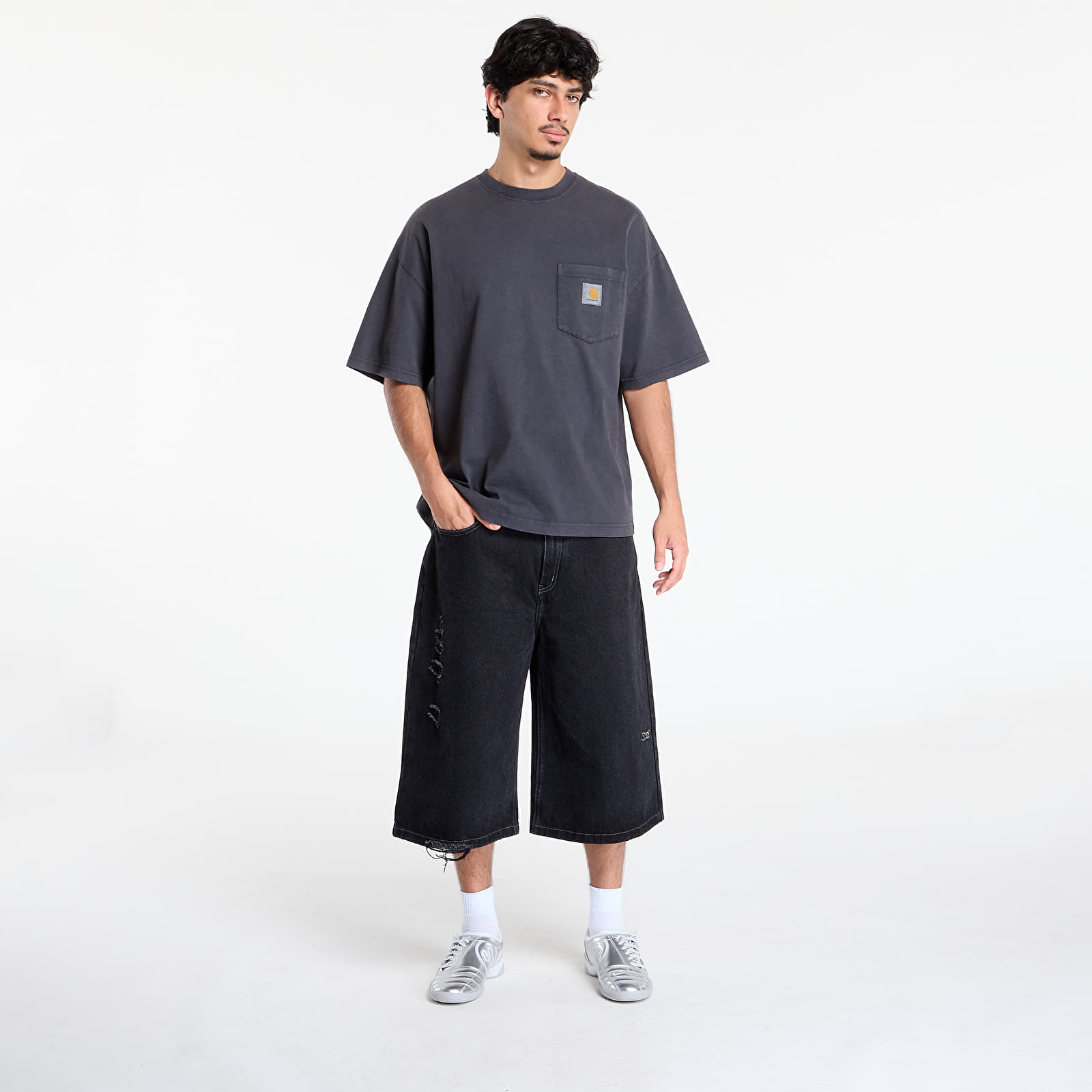 Men's T-shirts Carhartt WIP S/S Hudson Pocket T-Shirt UNISEX Black Chalk Wash