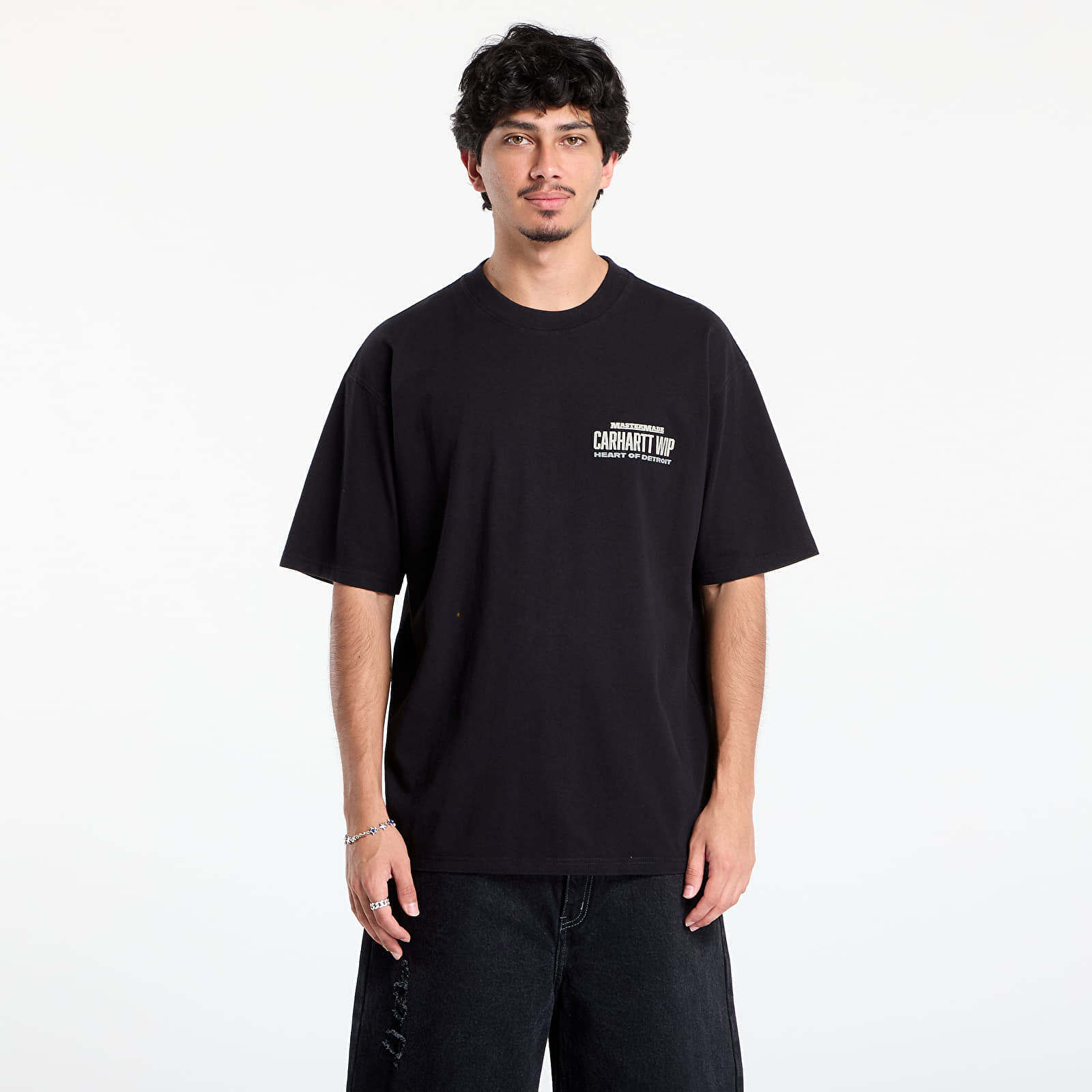 Férfi pólok Carhartt WIP S/S Arcan T-Shirt UNISEX Black Heavy Stone Wash