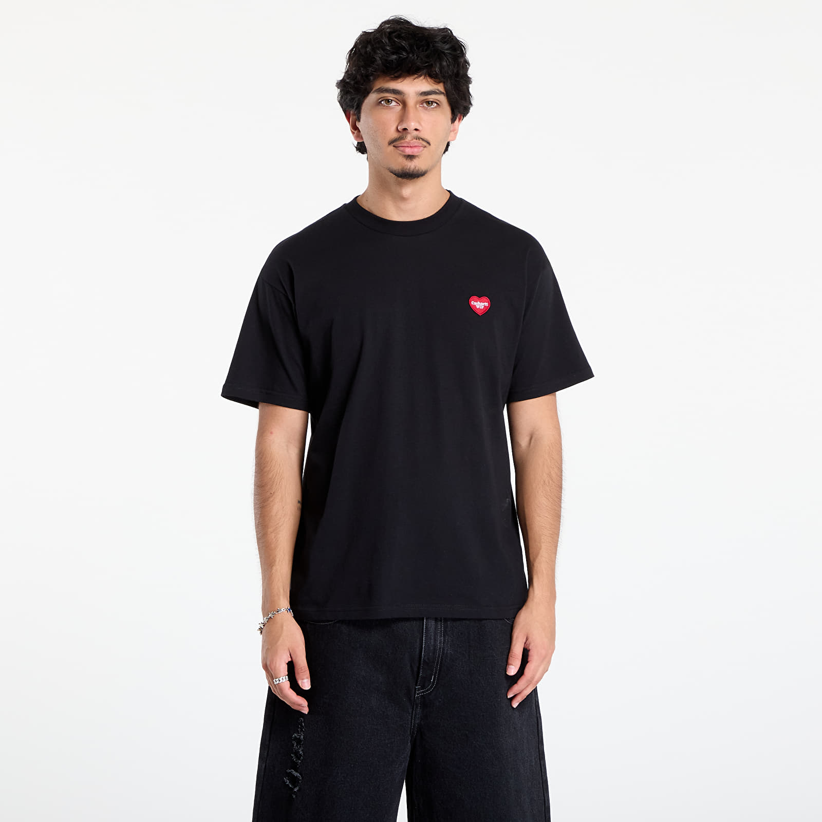 Férfi pólok Carhartt WIP S/S Heart II Hartt T-Shirt UNISEX Black