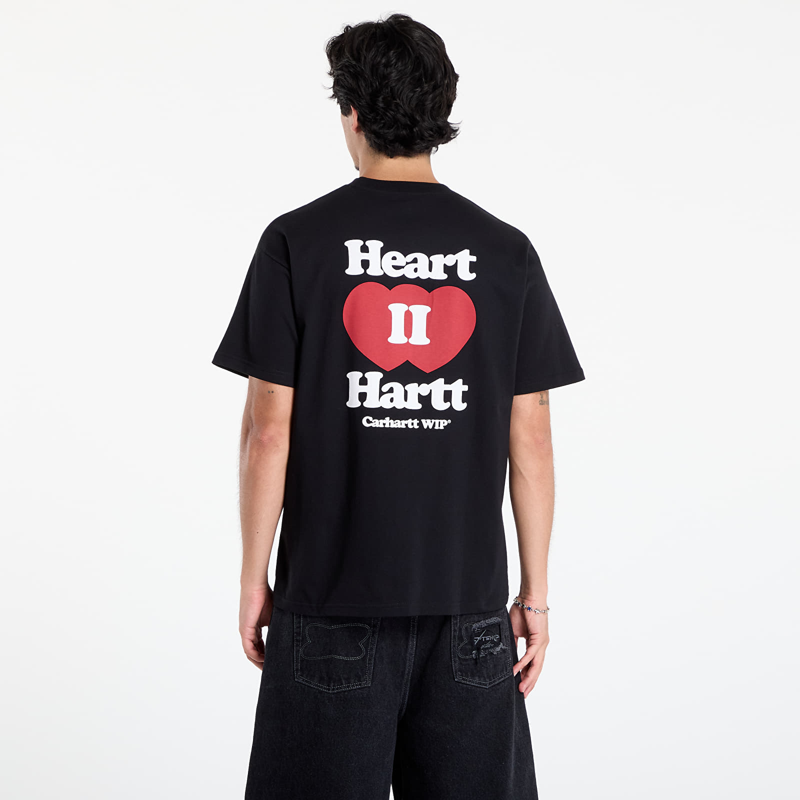 Férfi pólok Carhartt WIP S/S Heart II Hartt T-Shirt UNISEX Black