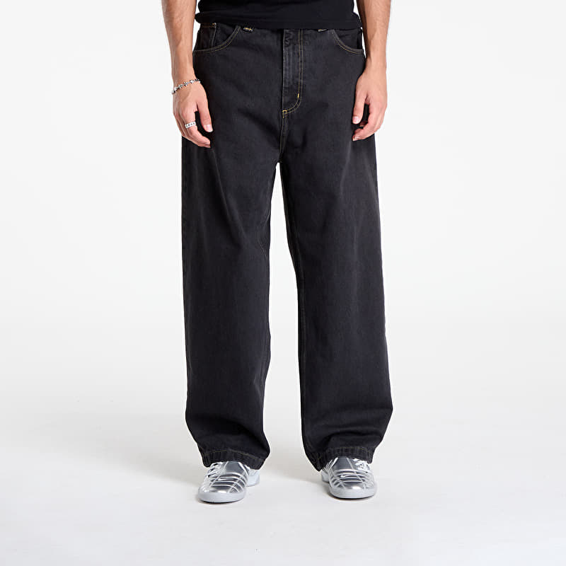 Džíny Carhartt WIP Brandon Pant Black Stone Washed