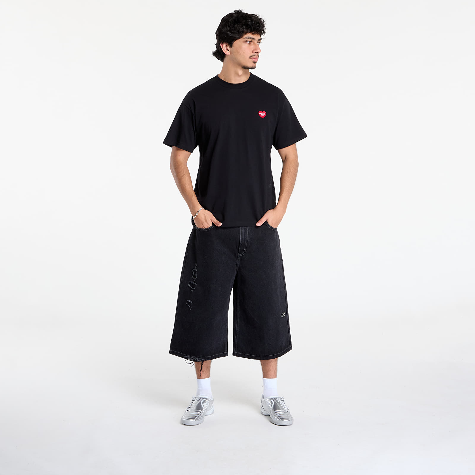 Férfi pólok Carhartt WIP S/S Heart II Hartt T-Shirt UNISEX Black