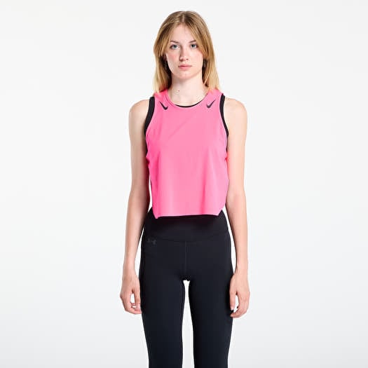 Tank top Nike AeroSwift Women's Dri-FIT ADV Cropped Running Tank Top Hyper Pink/ Black