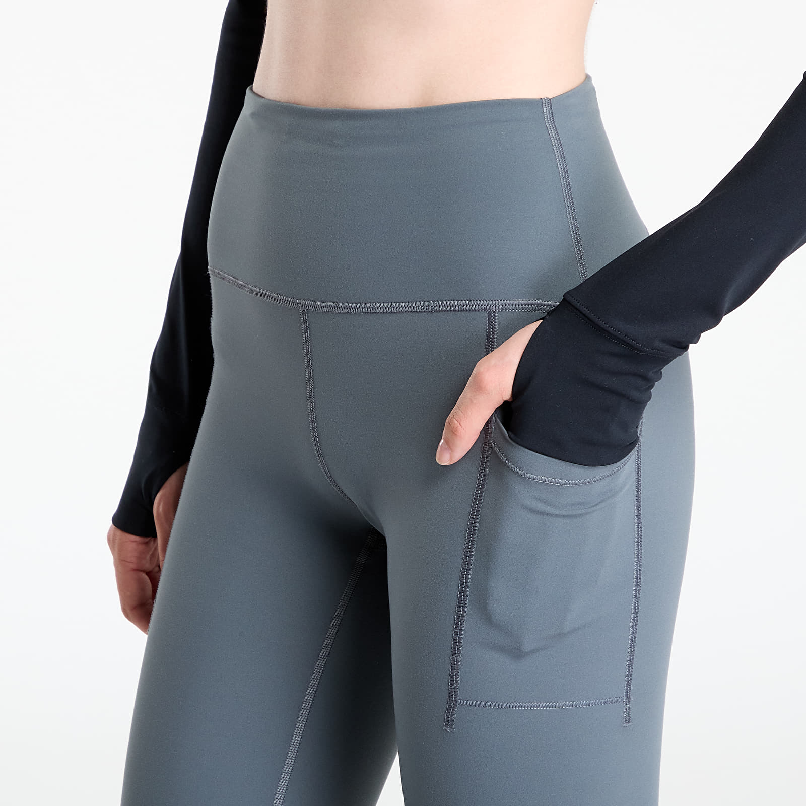 Dámske legíny New Balance Sleek Pocket High Rise Legging 25" Graphite