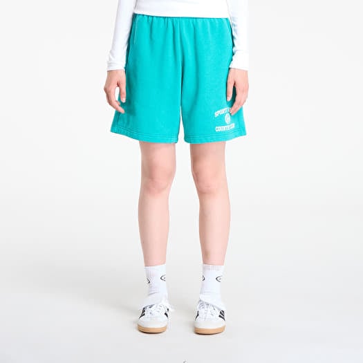 Sporty & Rich Varsity Crest Soft Gym Short UNISEX Spring Green
