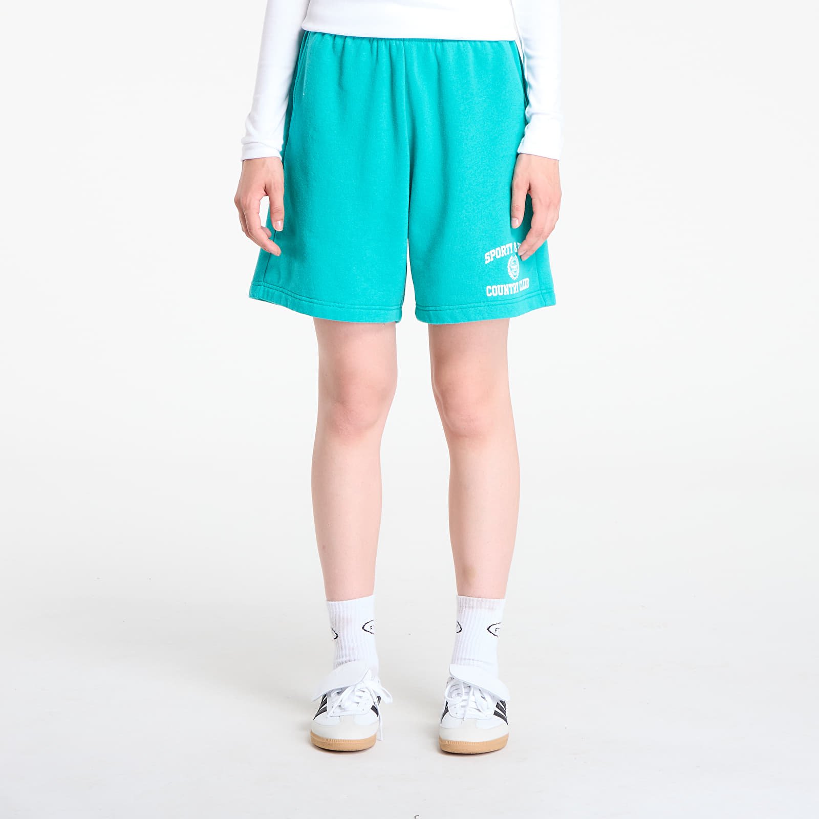 Férfi sortok Sporty & Rich Varsity Crest Soft Gym Short UNISEX Spring Green