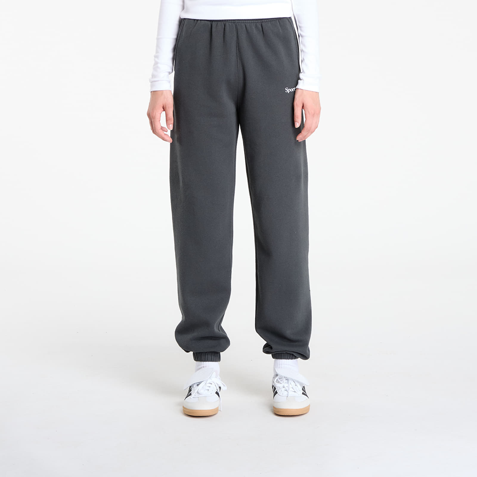 Pantaloni Sporty & Rich Serif Logo Soft Sweapant UNISEX Faded Black M