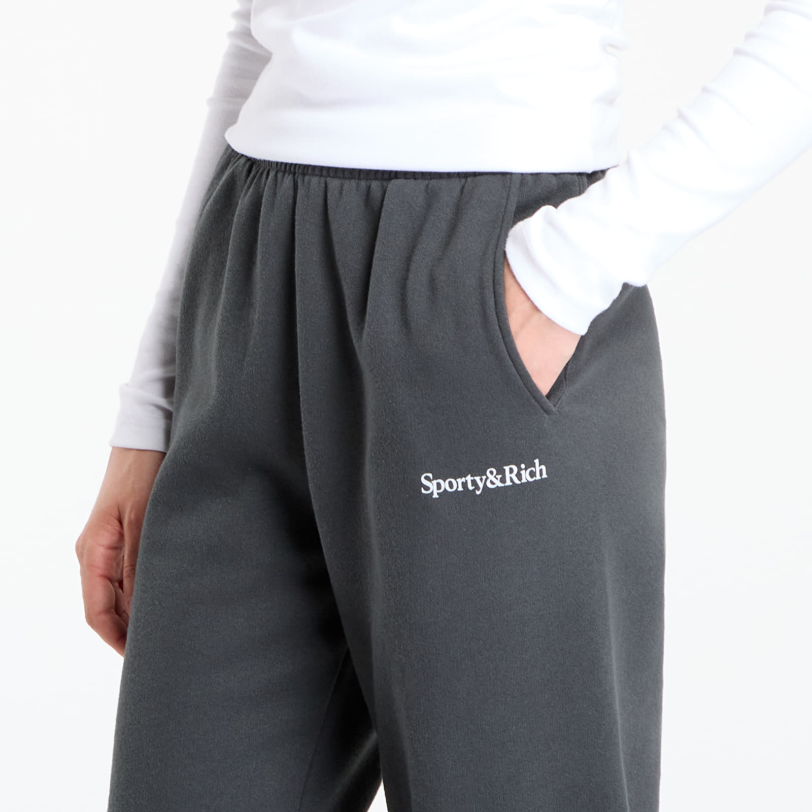 Pánske tepláky Sporty & Rich Serif Logo Soft Sweapant UNISEX Faded Black