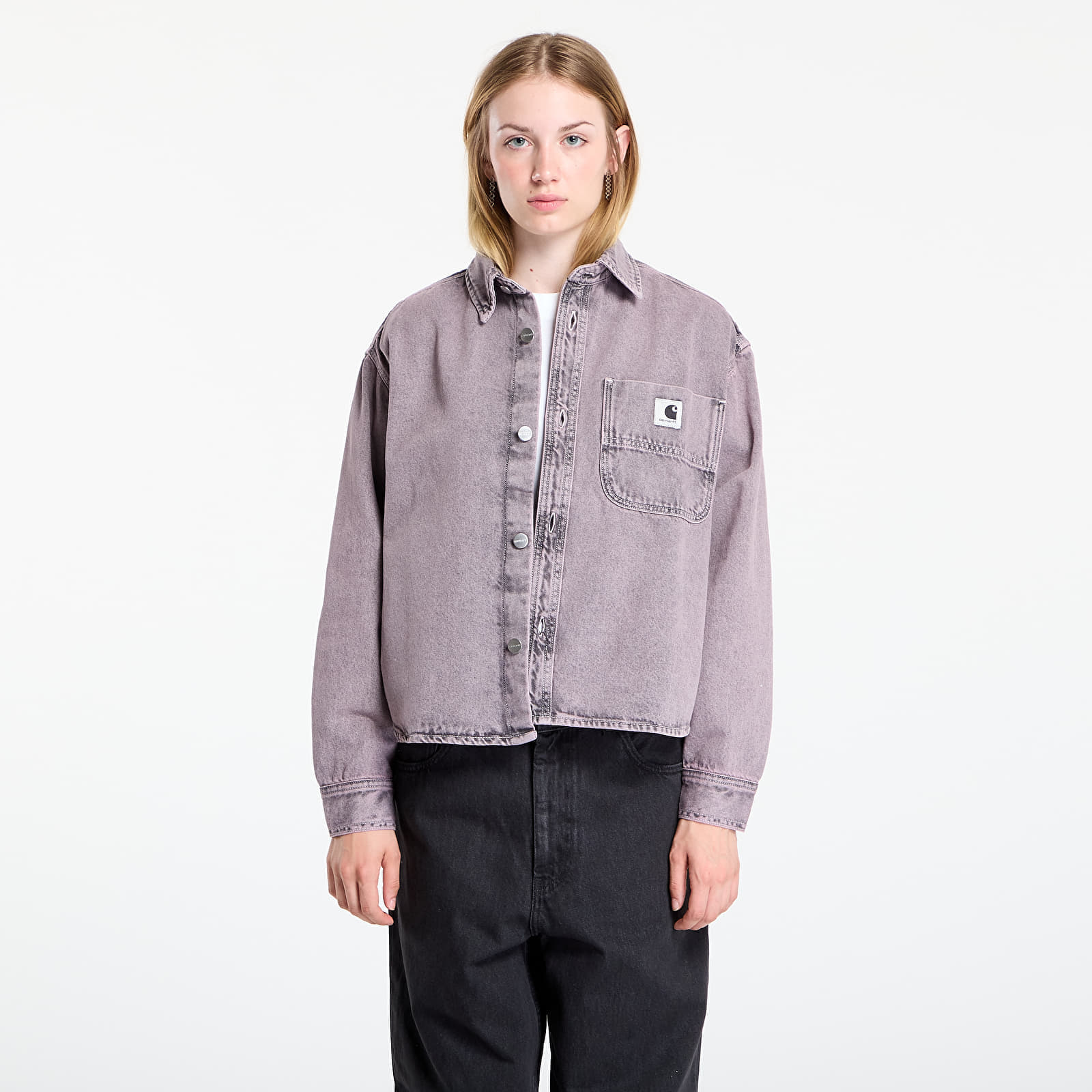 Cămașă Carhartt WIP W Georgia Shirt Jacket Black/ Hortensia Garment Dyed XS