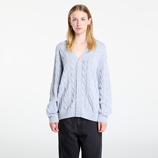 Sweater Carhartt WIP Carter Cardigan UNISEX Blue Fog Garment Dyed